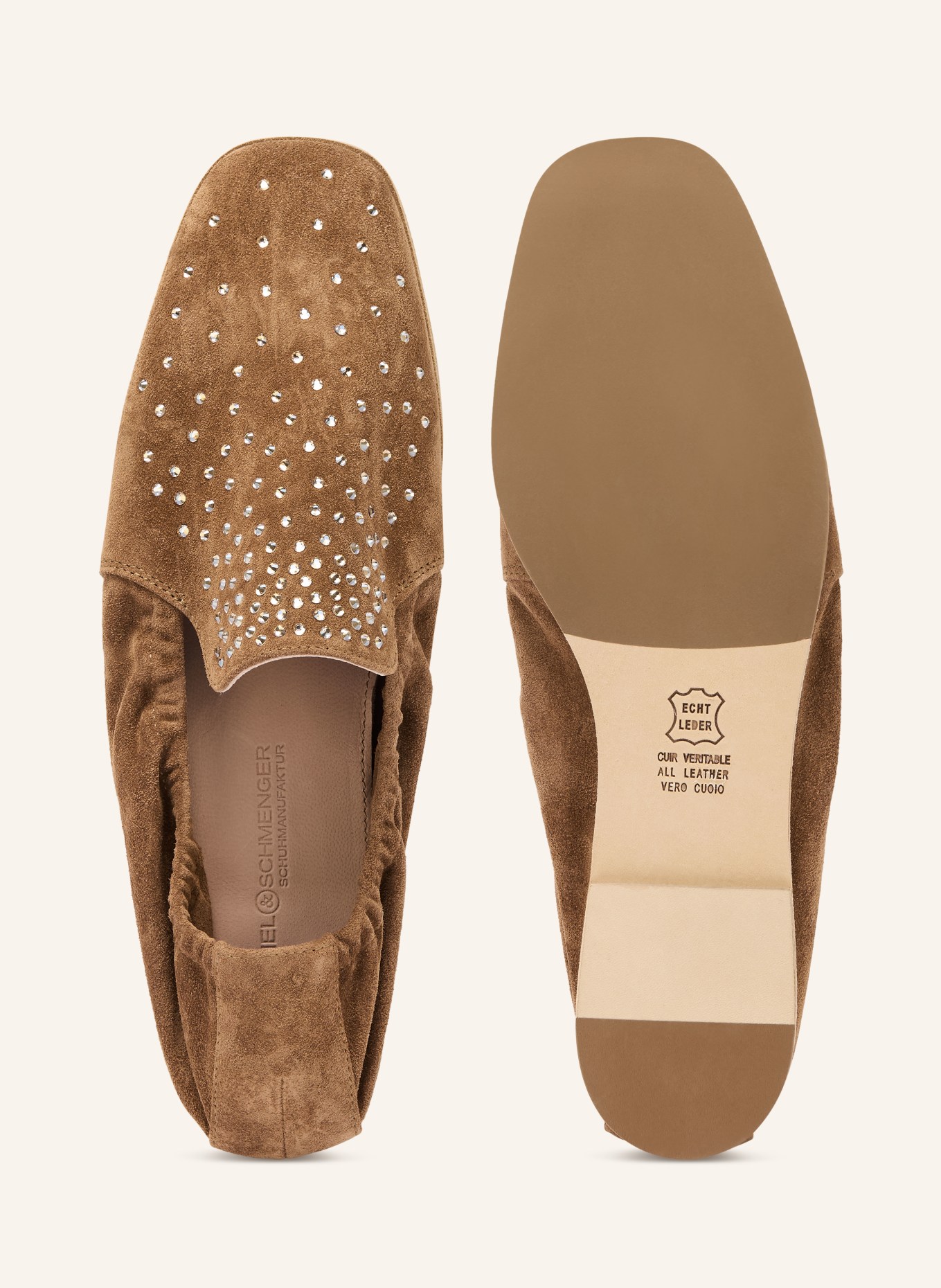 KENNEL & SCHMENGER Slipper GLORY mit Schmucksteinen: BRAUN