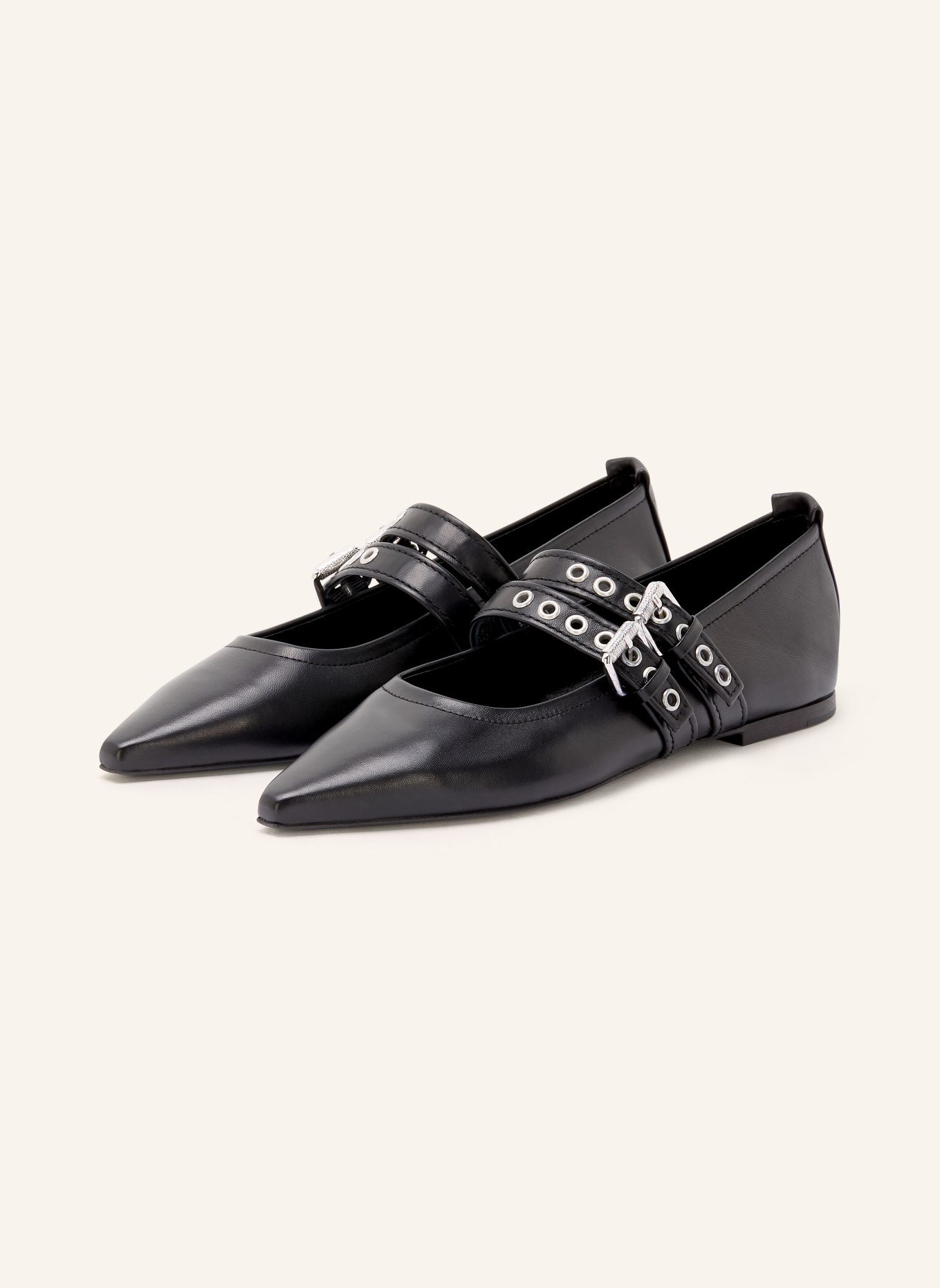 KENNEL & SCHMENGER Mary-Jane-Ballerinas NIKA: SCHWARZ / SILBER