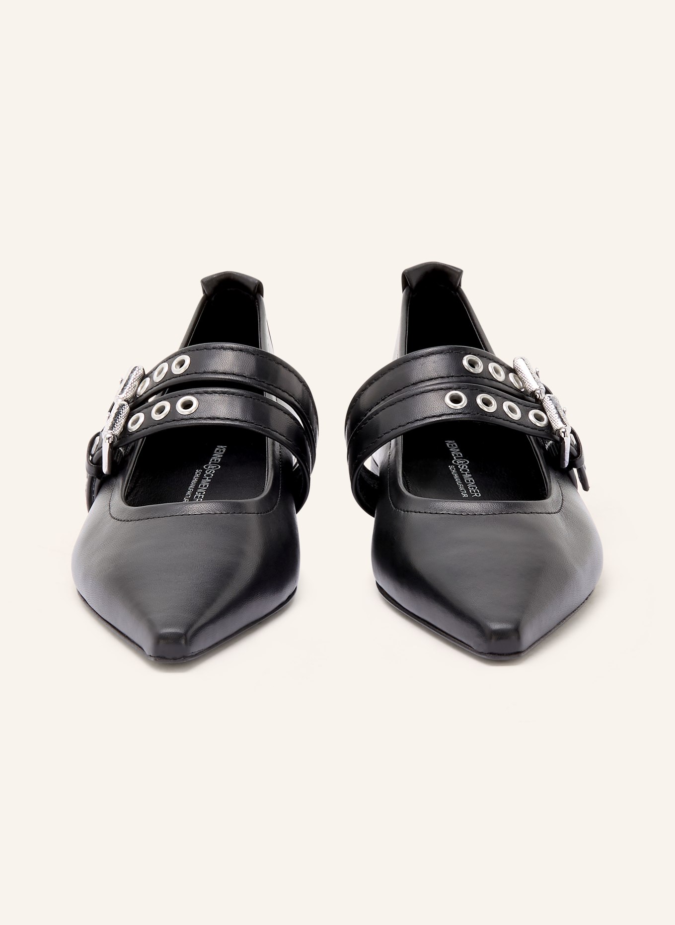 KENNEL & SCHMENGER Mary-Jane-Ballerinas NIKA: SCHWARZ / SILBER