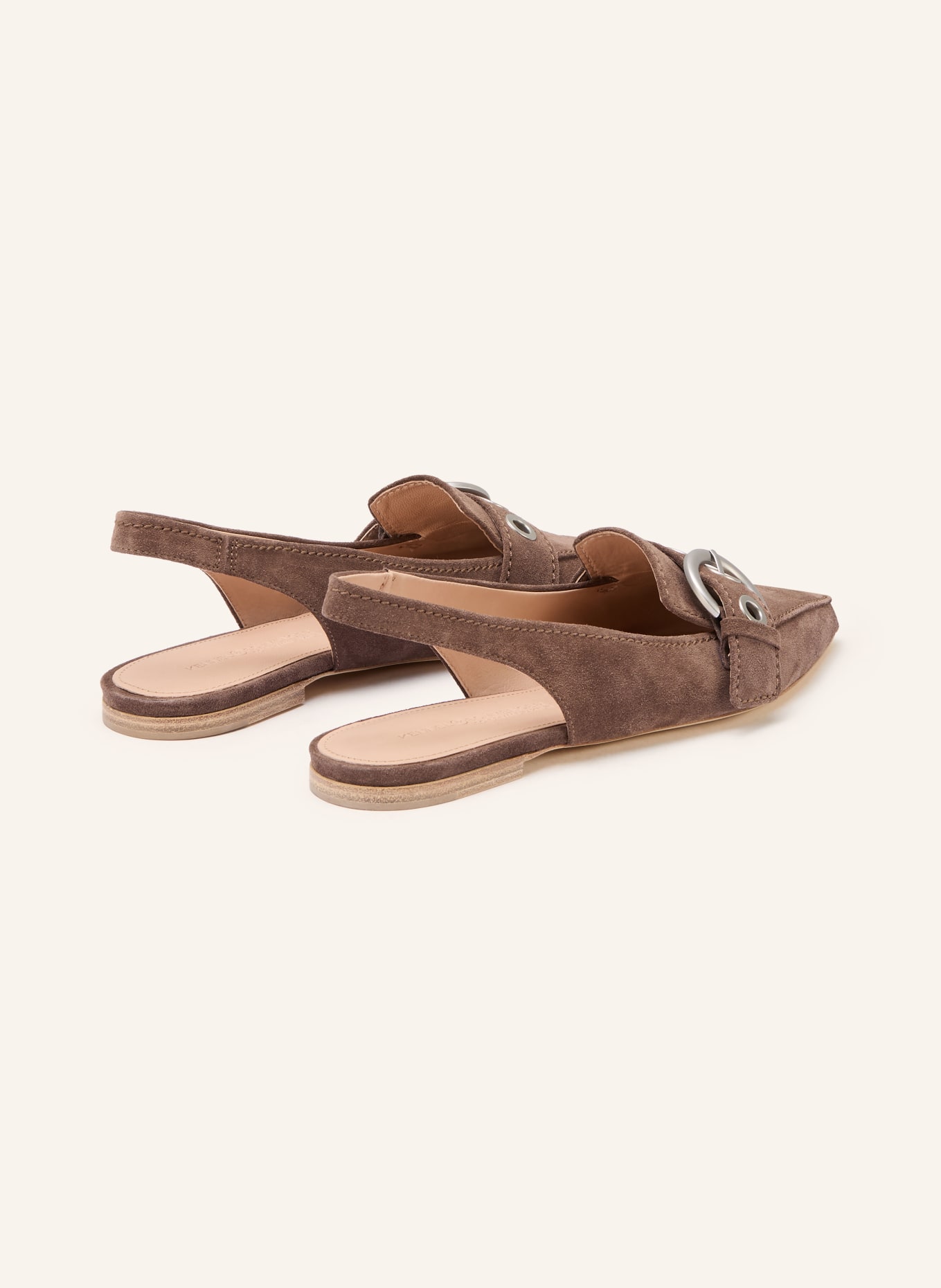 KENNEL & SCHMENGER Baleriny typu slingback: BRĄZOWY / SREBRNY