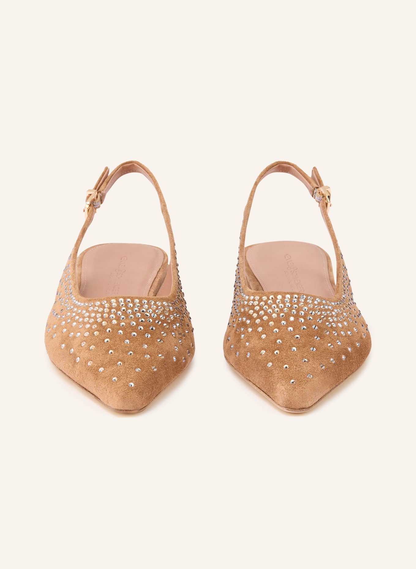 KENNEL & SCHMENGER Slingballerinas NIKA s ozdobnými kameny: HNĚDÁ
