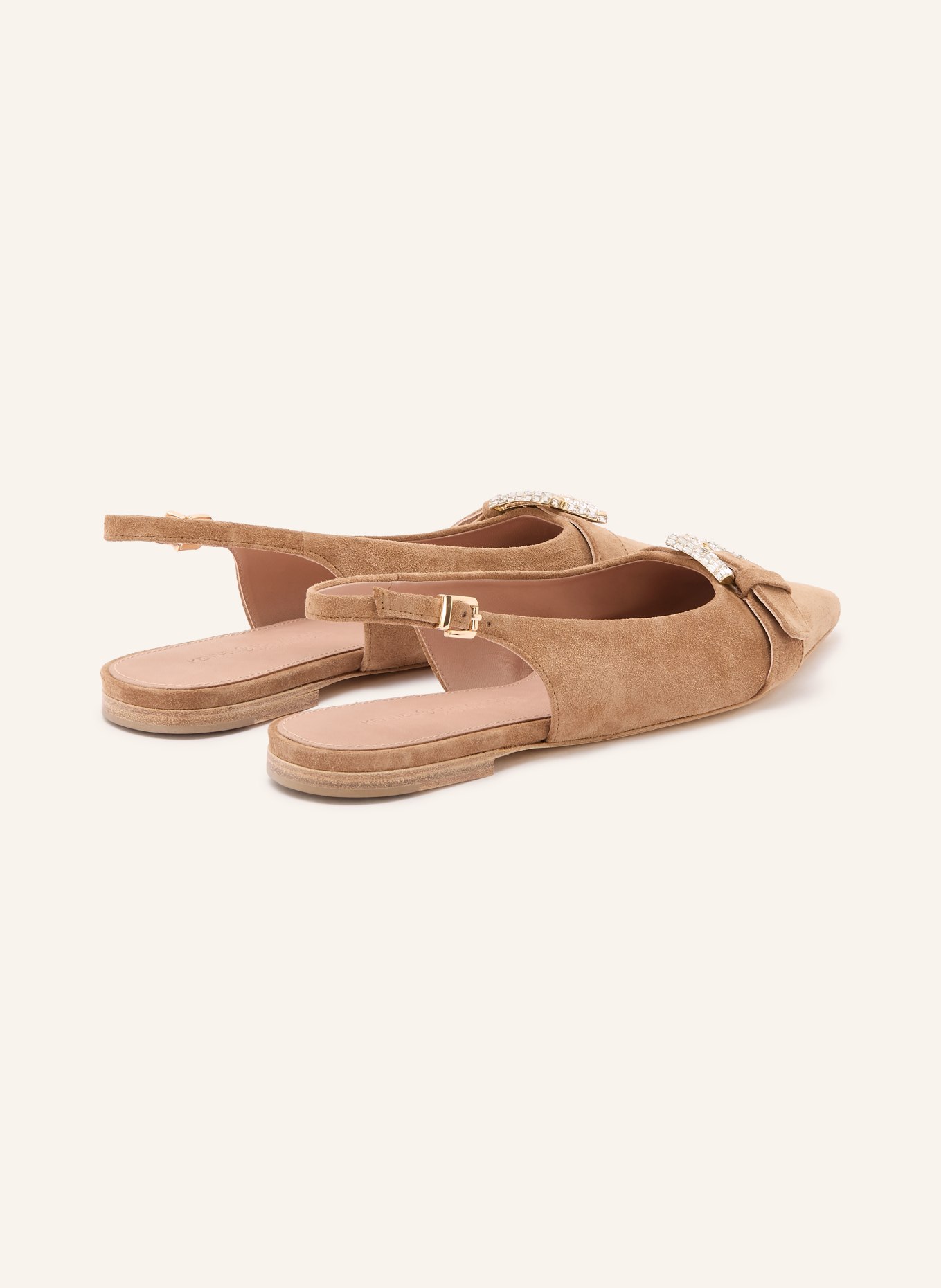 KENNEL & SCHMENGER Slingballerinas NIKA mit Schmucksteinen: HELLBRAUN