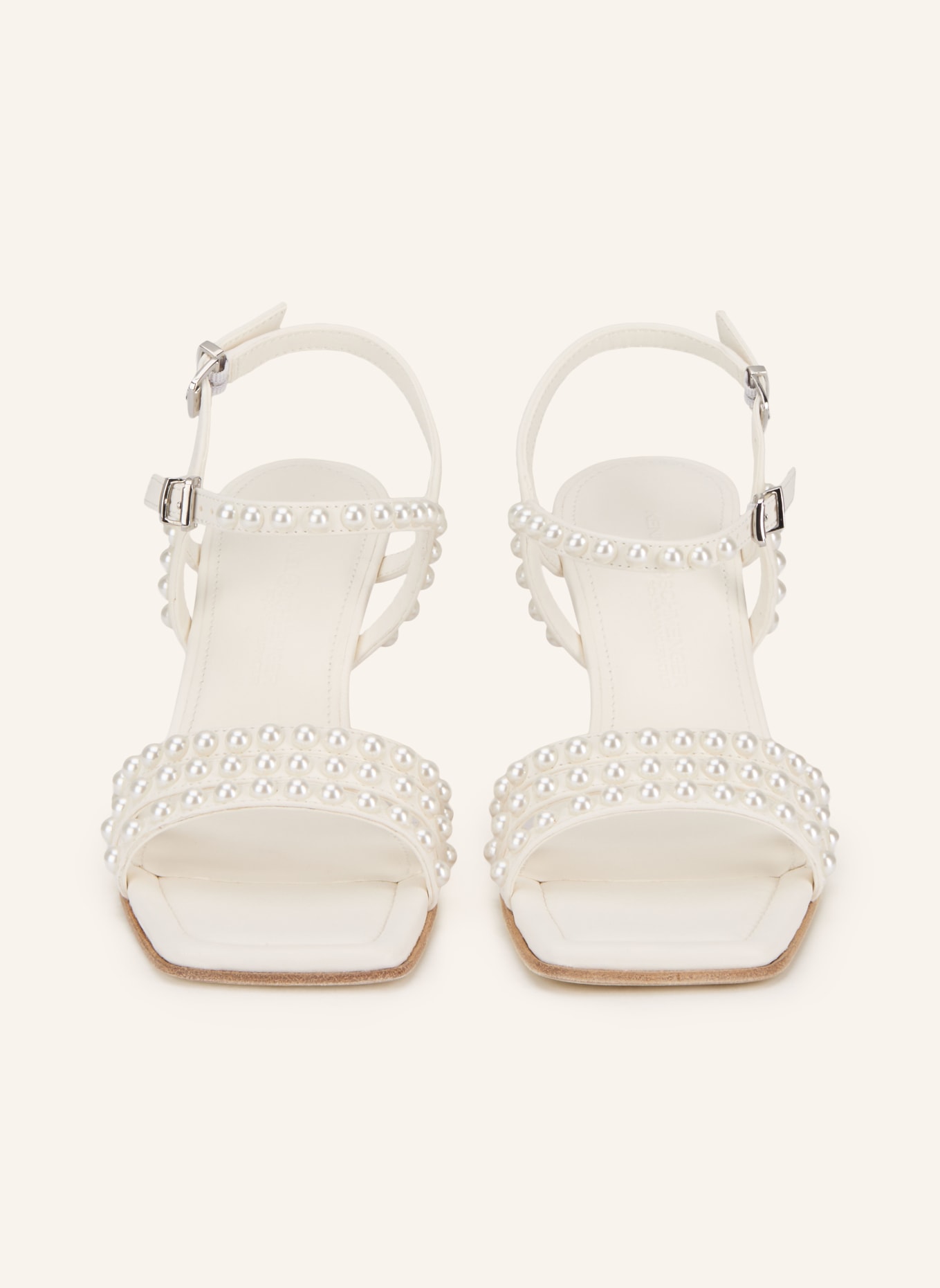 KENNEL & SCHMENGER Sandals with decorative pearls: CREAM