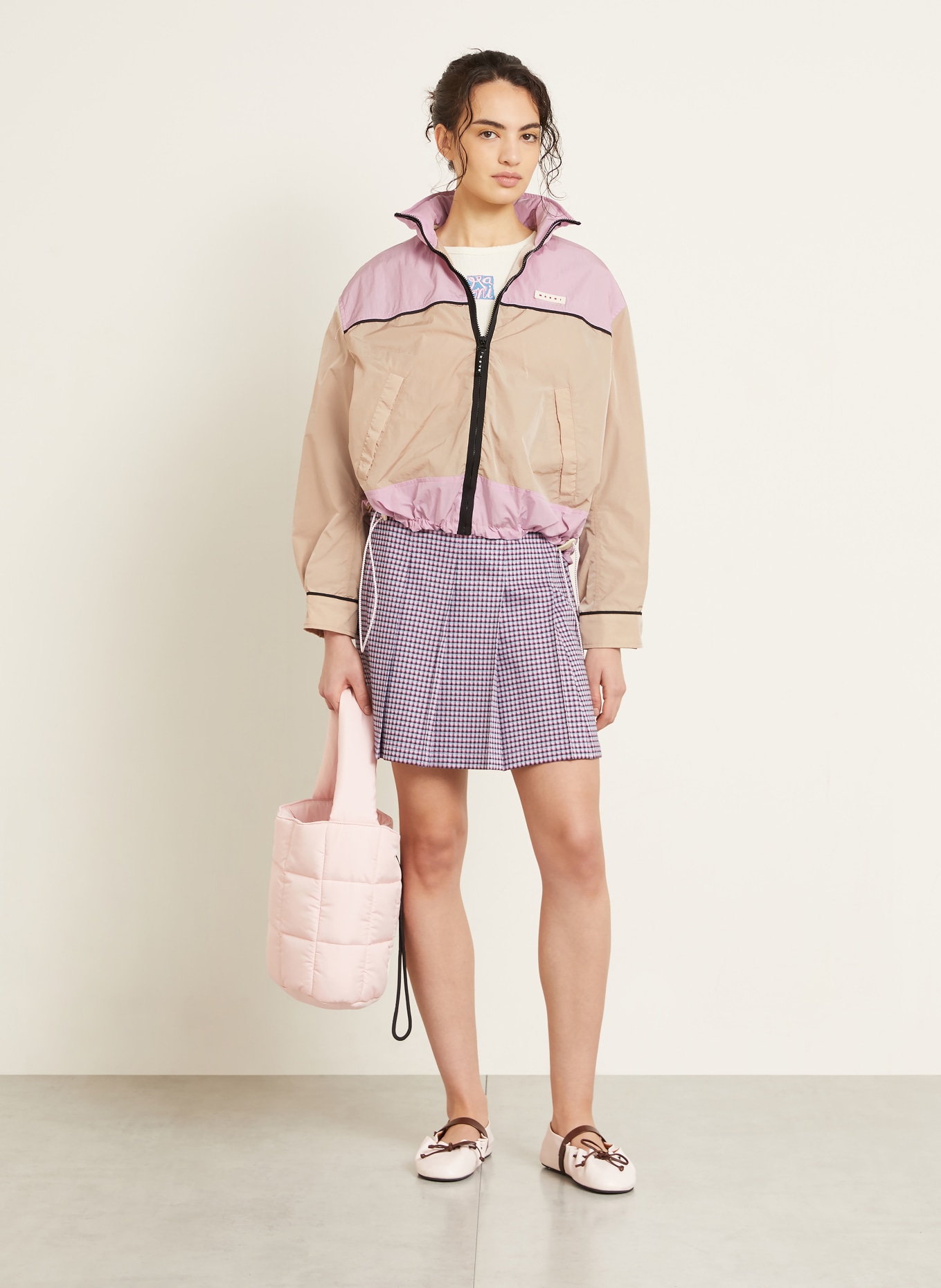 MARNI blouson: BEIGE / ROSE