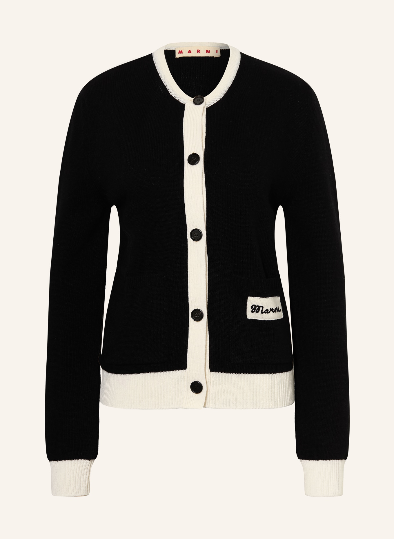 MARNI kardigan: CZARNY / BIAŁY