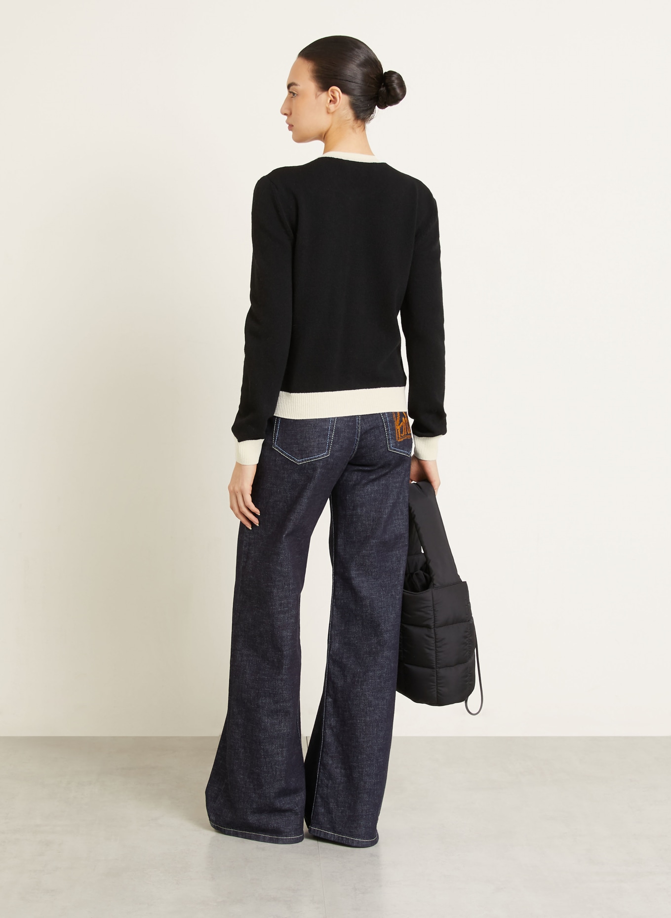 MARNI kardigan: CZARNY / BIAŁY