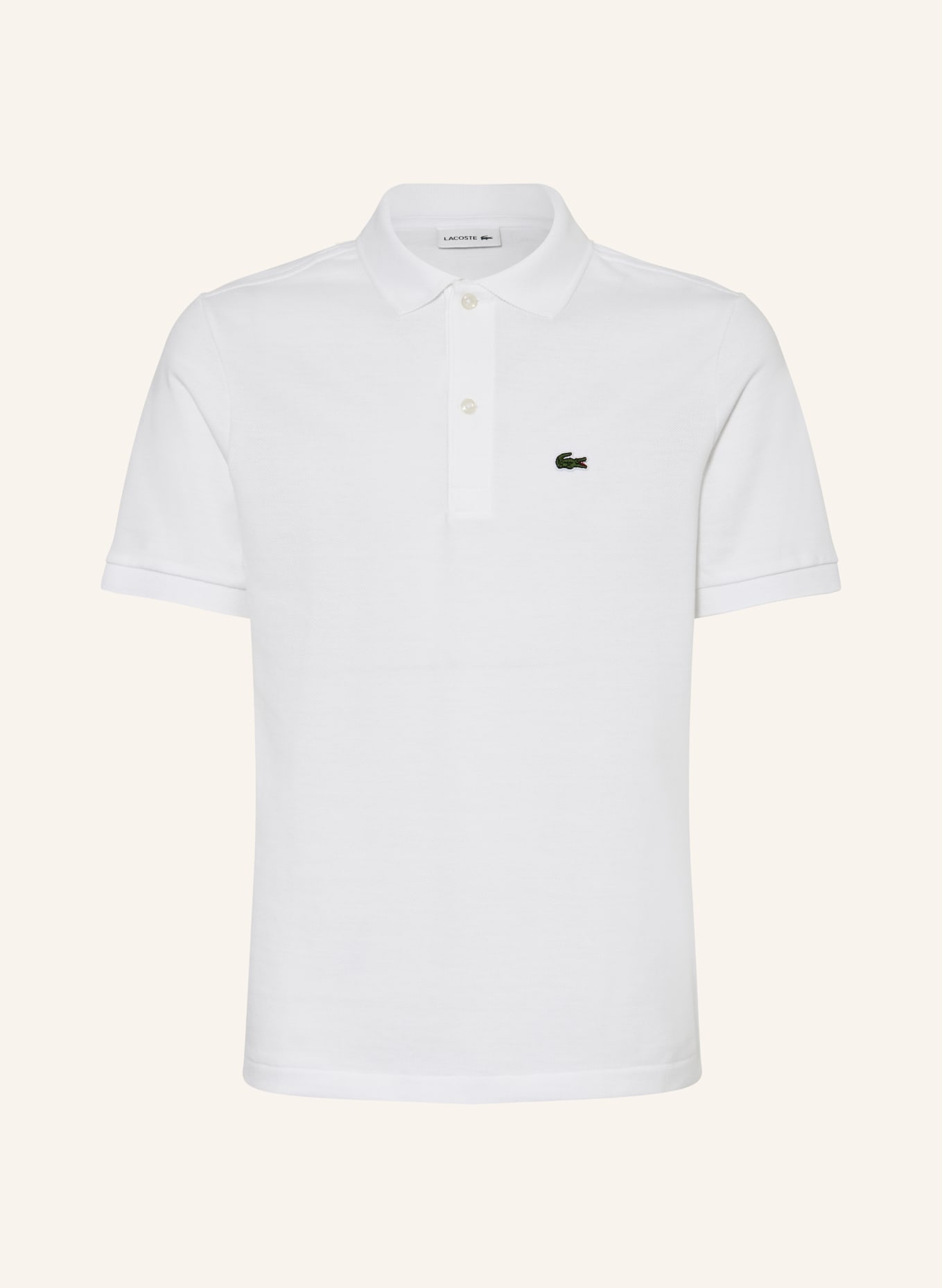 LACOSTE Piqué-Poloshirt: WEISS