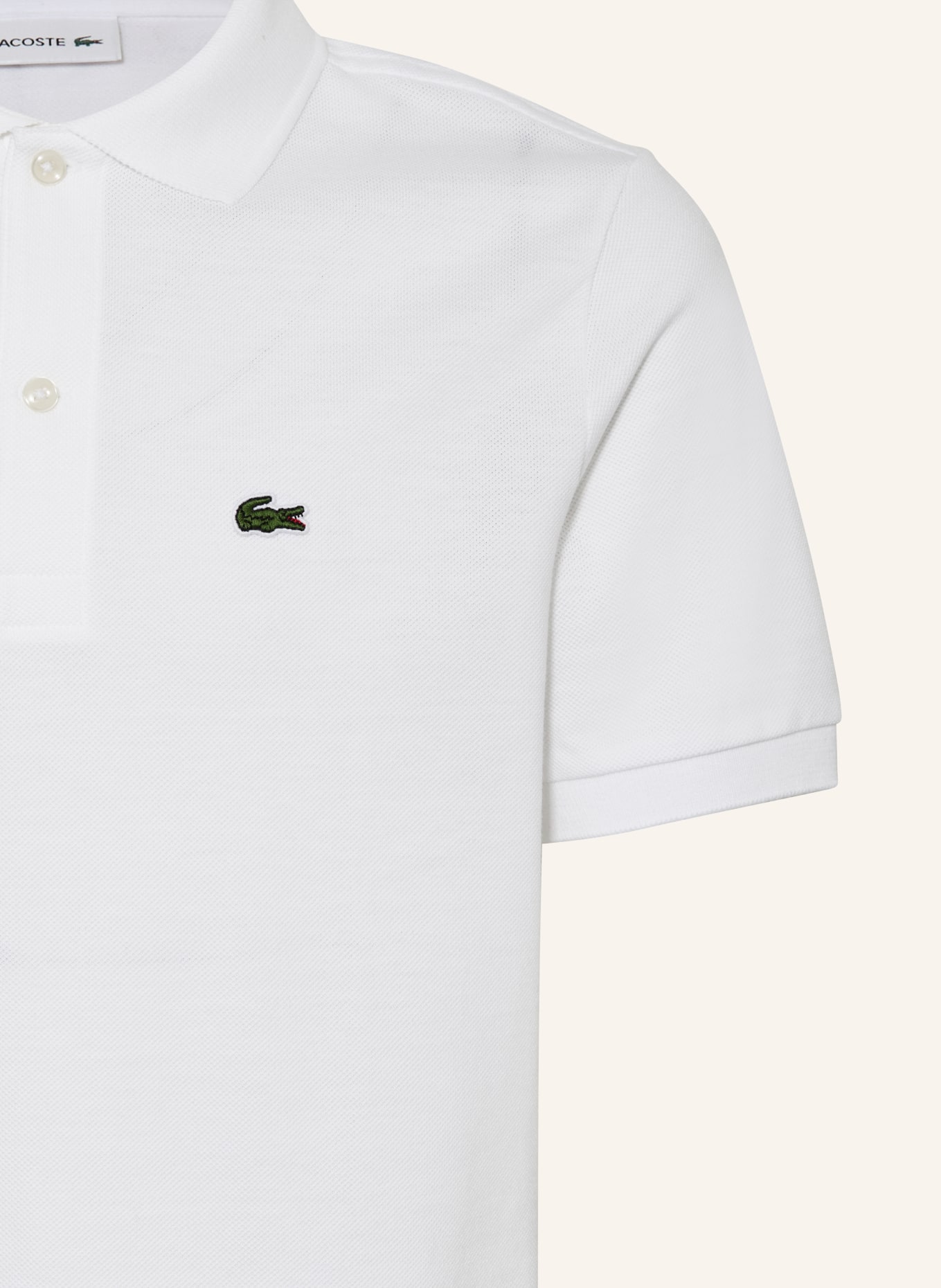 LACOSTE Piqué-Poloshirt: WEISS