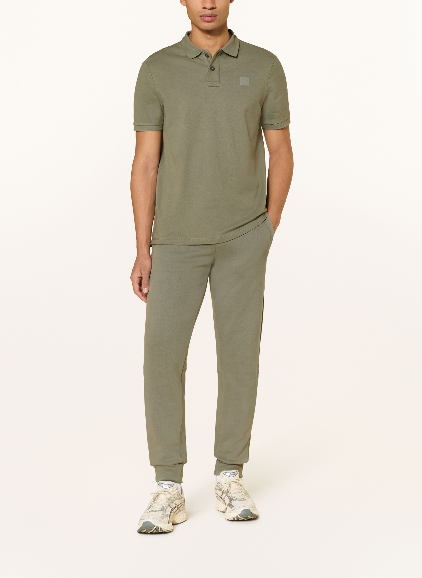 ELBSAND Koszulka polo z pikowanym wzorem HOLMS Regular Fit: OLIWKOWY