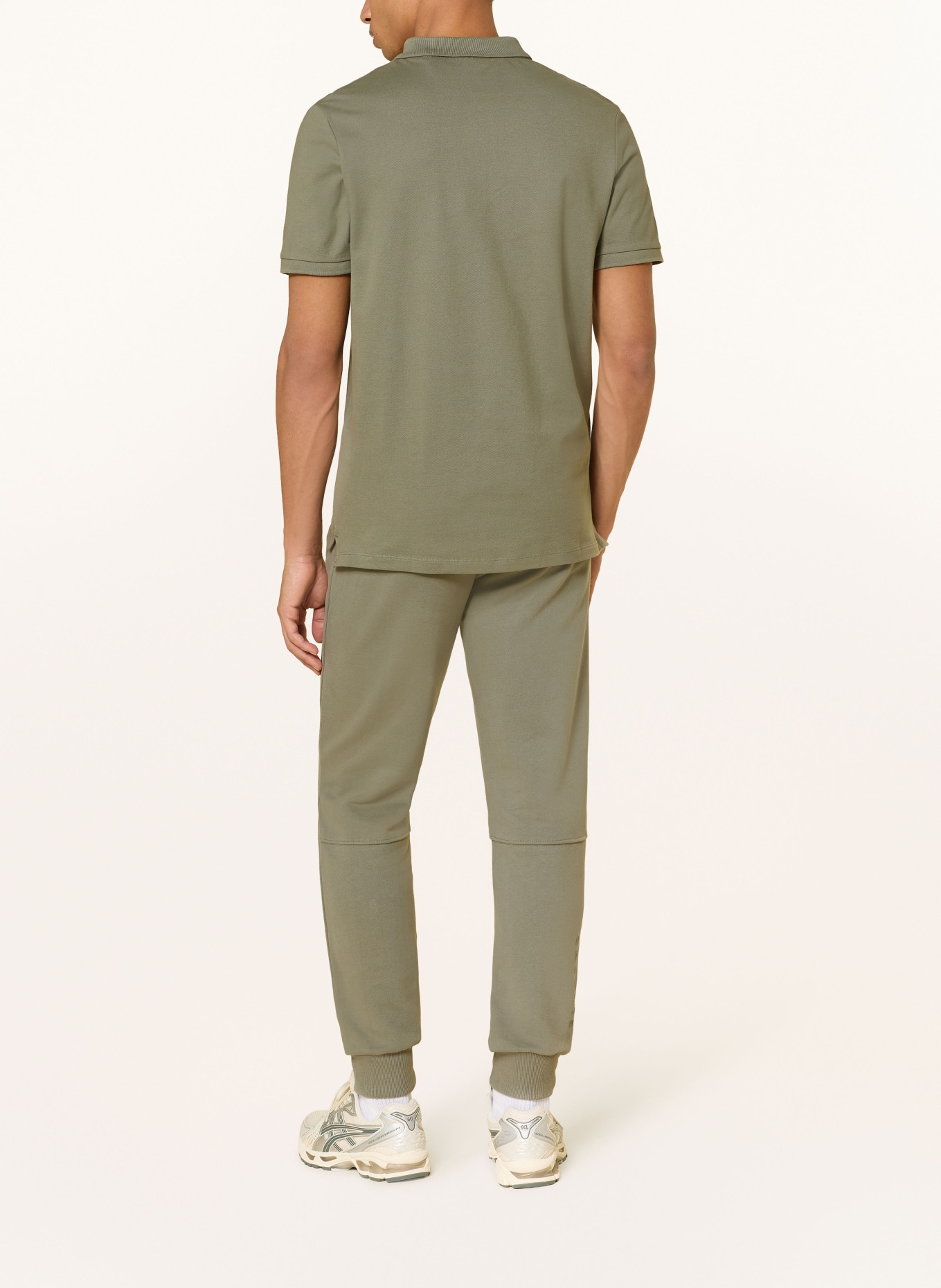 ELBSAND Koszulka polo z pikowanym wzorem HOLMS Regular Fit: OLIWKOWY