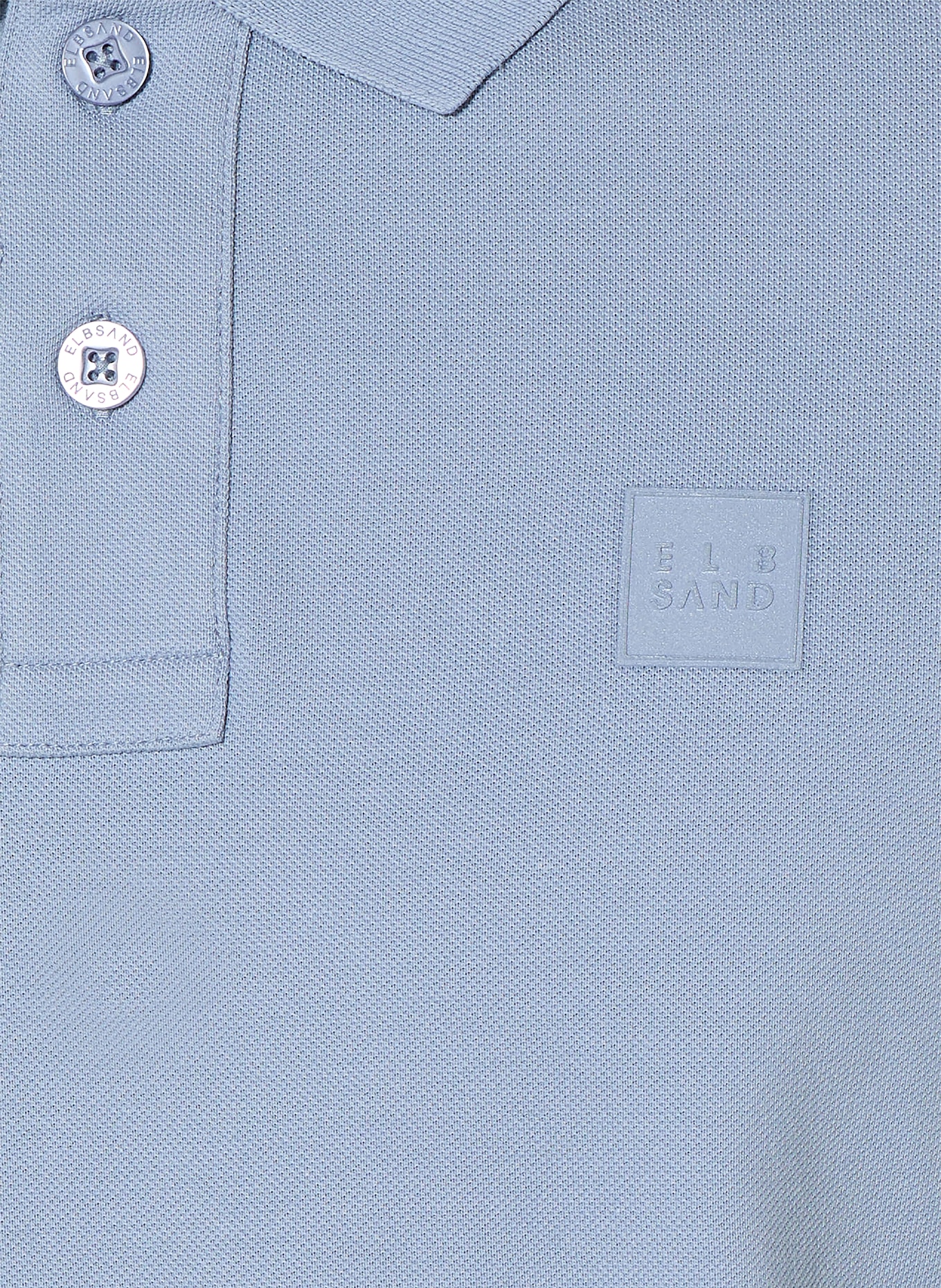 ELBSAND Koszulka polo z pikowanym wzorem HOLMS Regular Fit: JASNONIEBIESKI