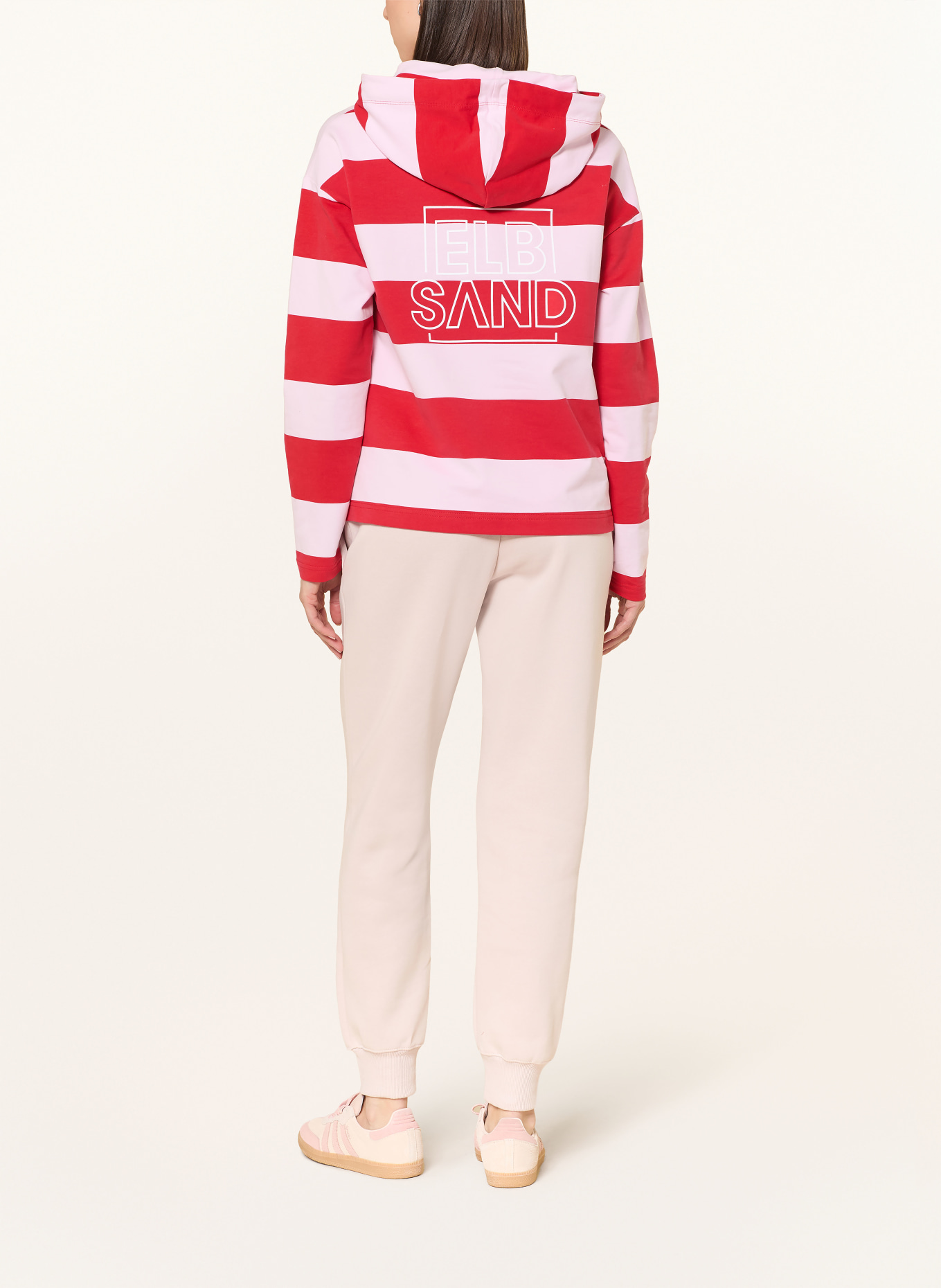 ELBSAND EYDIS hoodie: RED / ROSE / WHITE