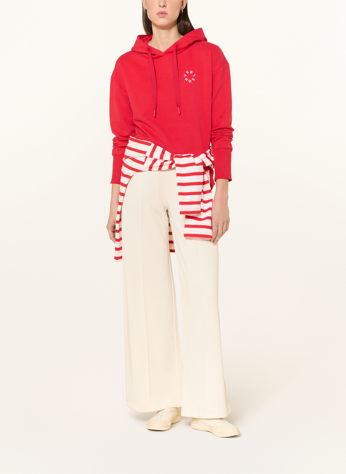 ELBSAND LEAH hoodie: RED / WHITE