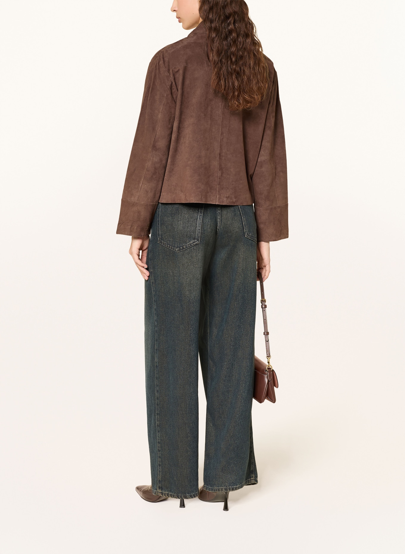 STUDIO AR ELAINE leather jacket: BROWN