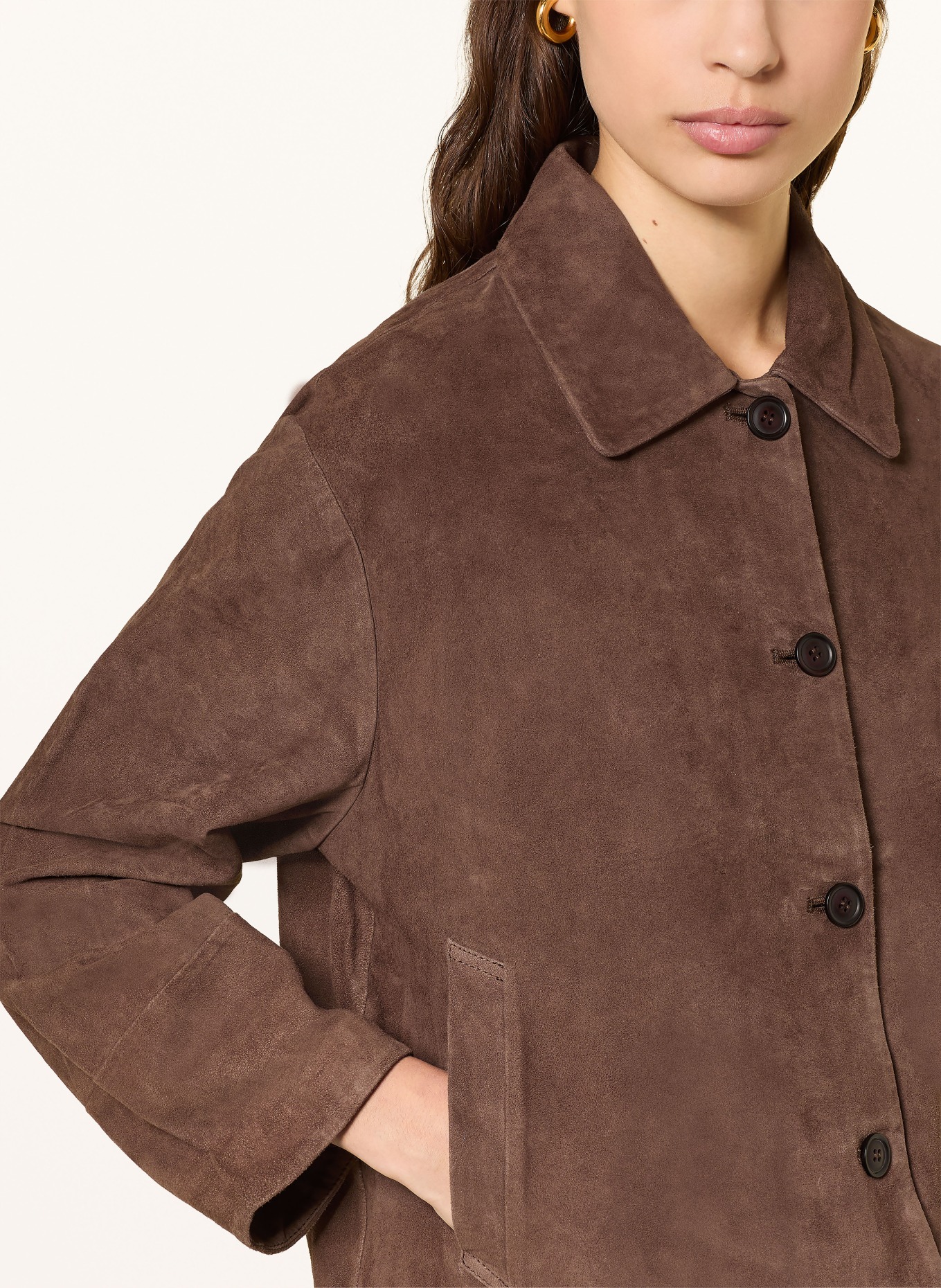 STUDIO AR ELAINE leather jacket: BROWN