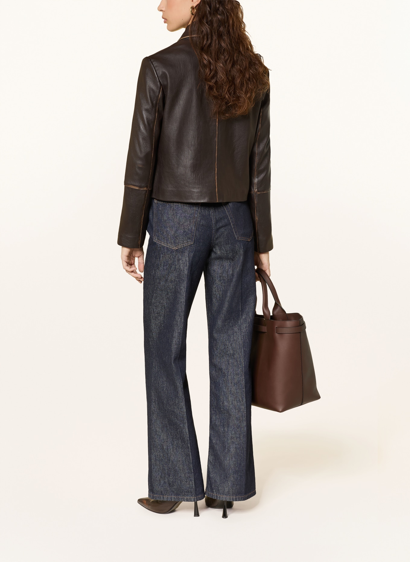 STUDIO AR Lederjacke CLEO: DUNKELBRAUN