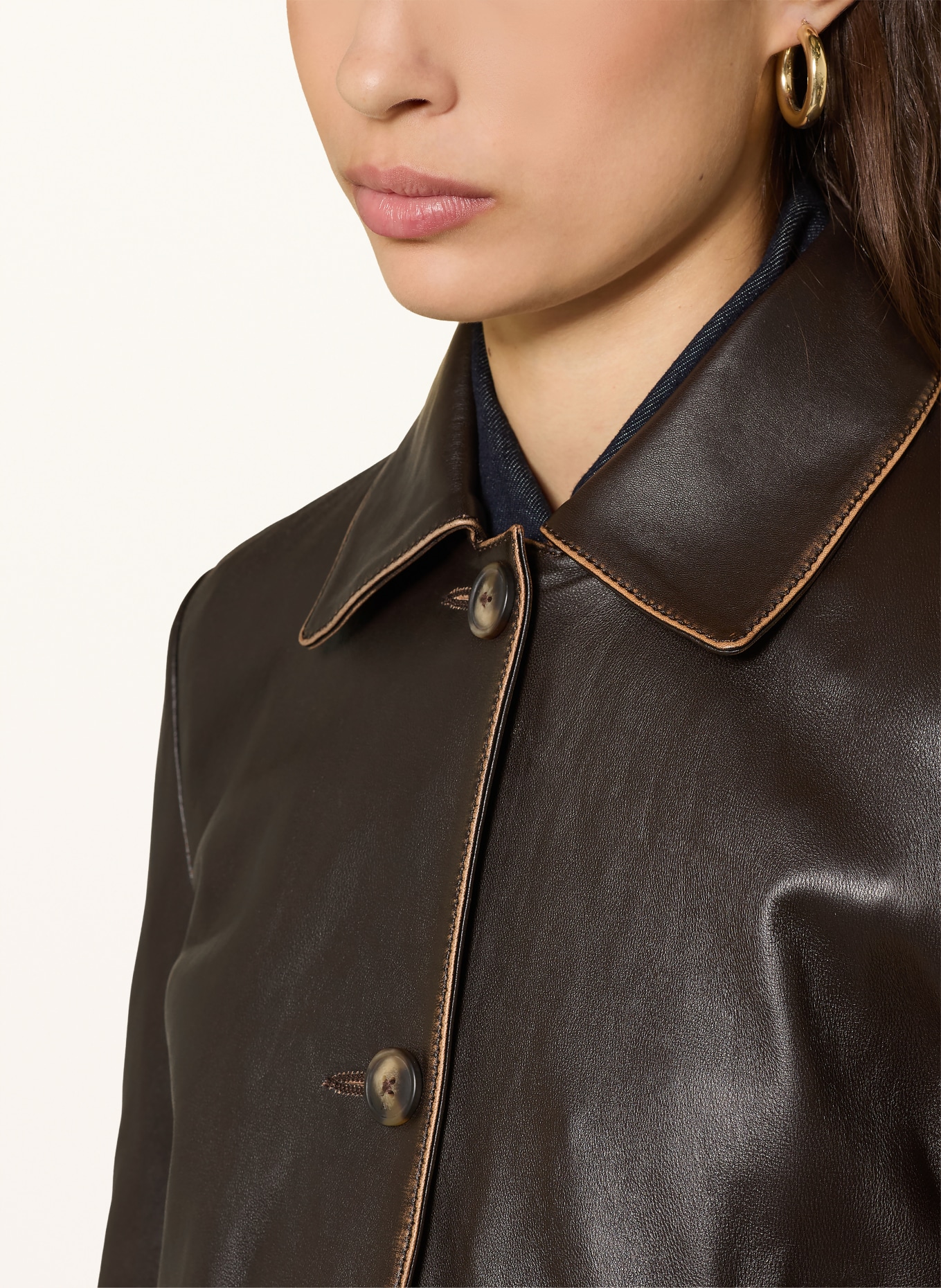 STUDIO AR Lederjacke CLEO: DUNKELBRAUN