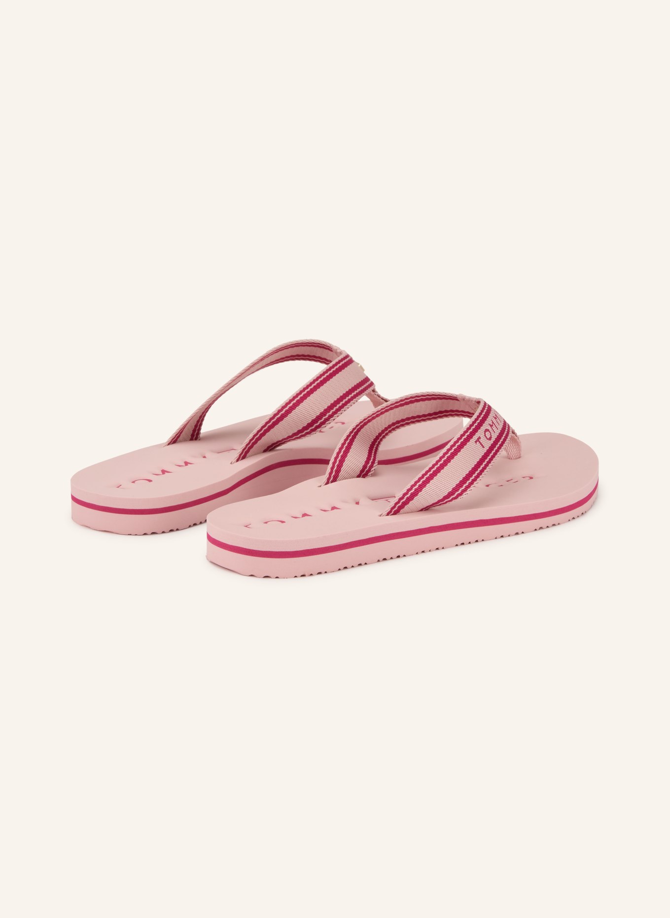 TOMMY HILFIGER Zehentrenner: PINK / ROT