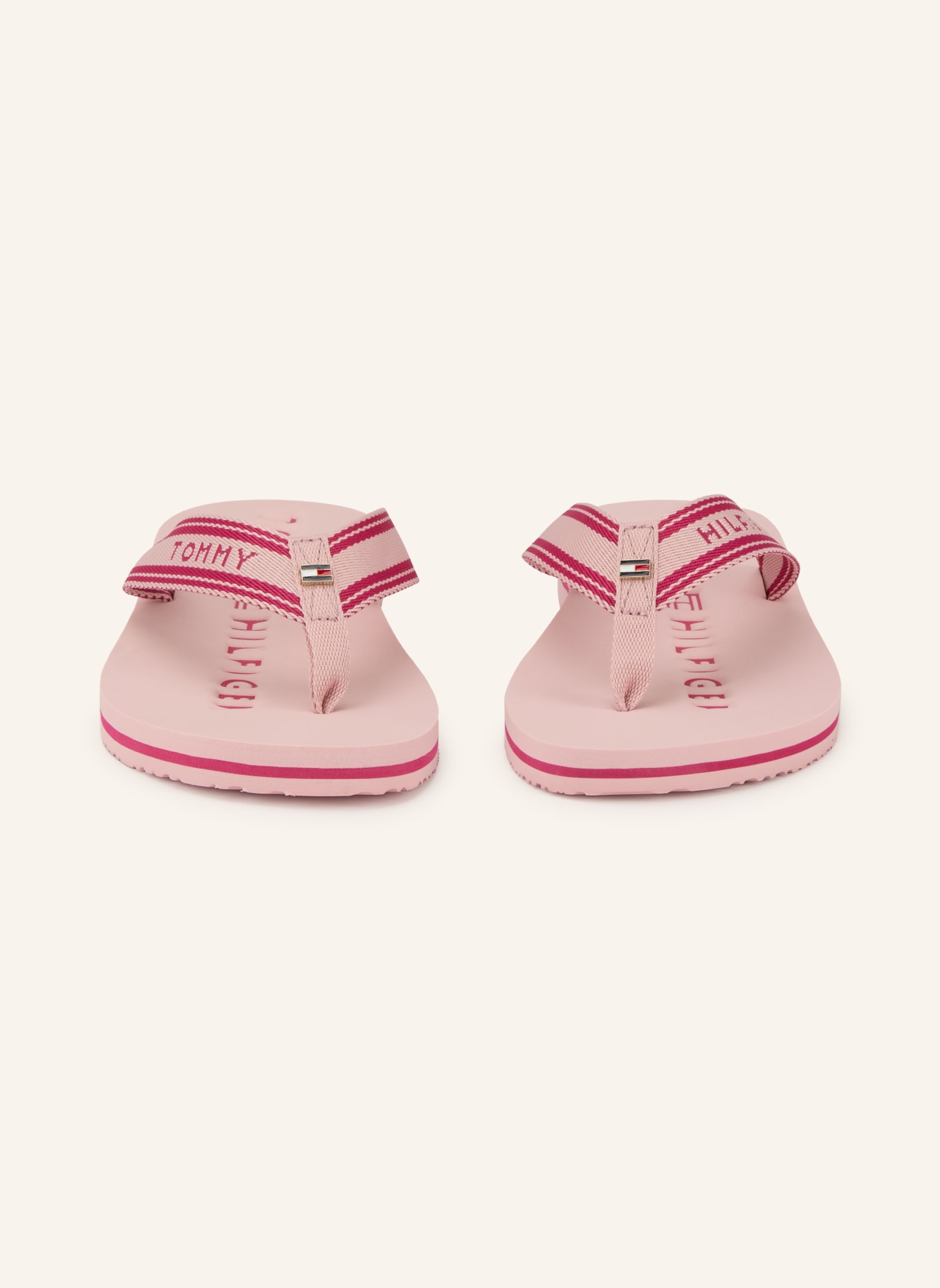 TOMMY HILFIGER Zehentrenner: PINK / ROT