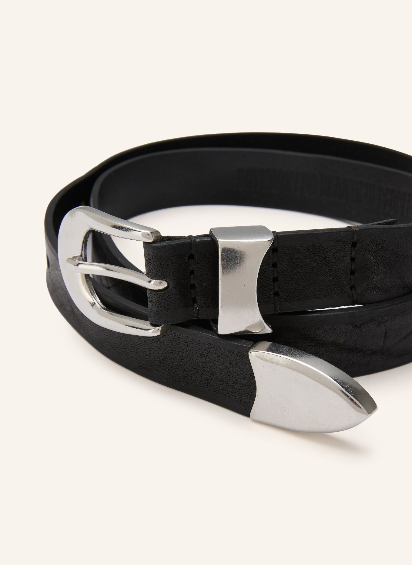 DRYKORN Ledegürtel JOKO: SCHWARZ / SILBER