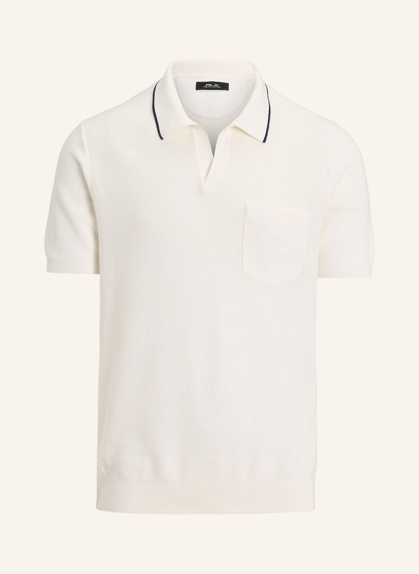 RLX RALPH LAUREN Funktions-Poloshirt: ECRU / DUNKELBLAU