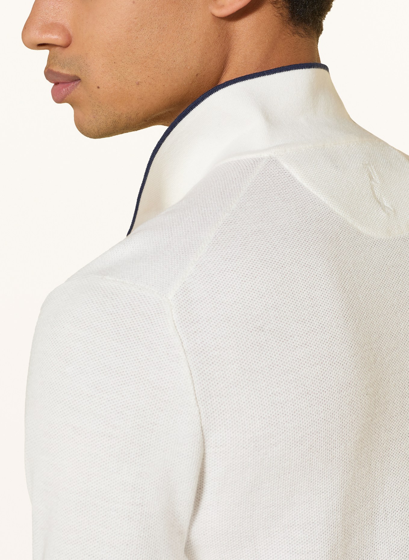 RLX RALPH LAUREN Funktions-Poloshirt: ECRU / DUNKELBLAU