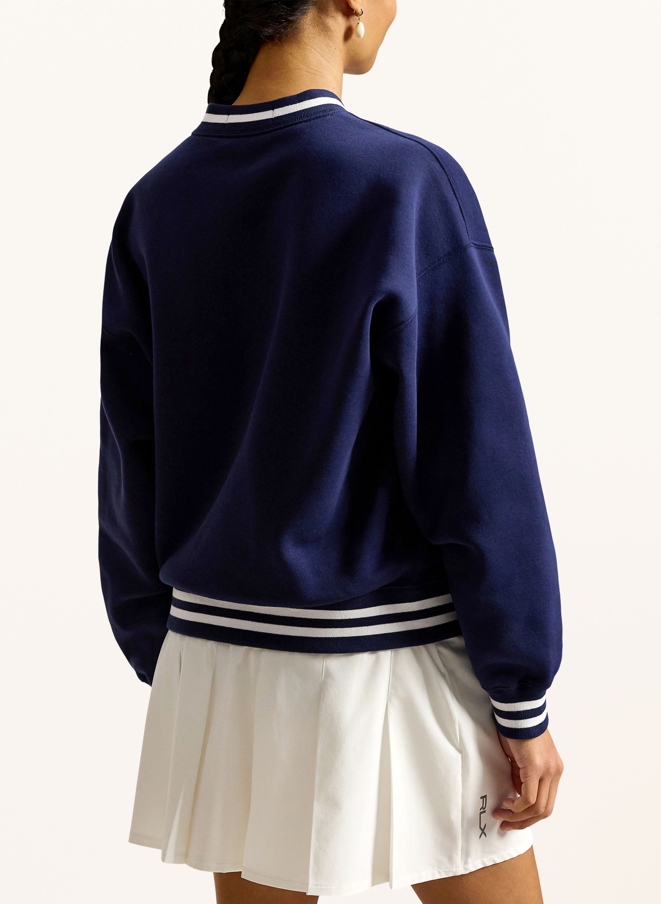 RLX RALPH LAUREN mikina: TMAVĚ MODRÁ / BÍLÁ