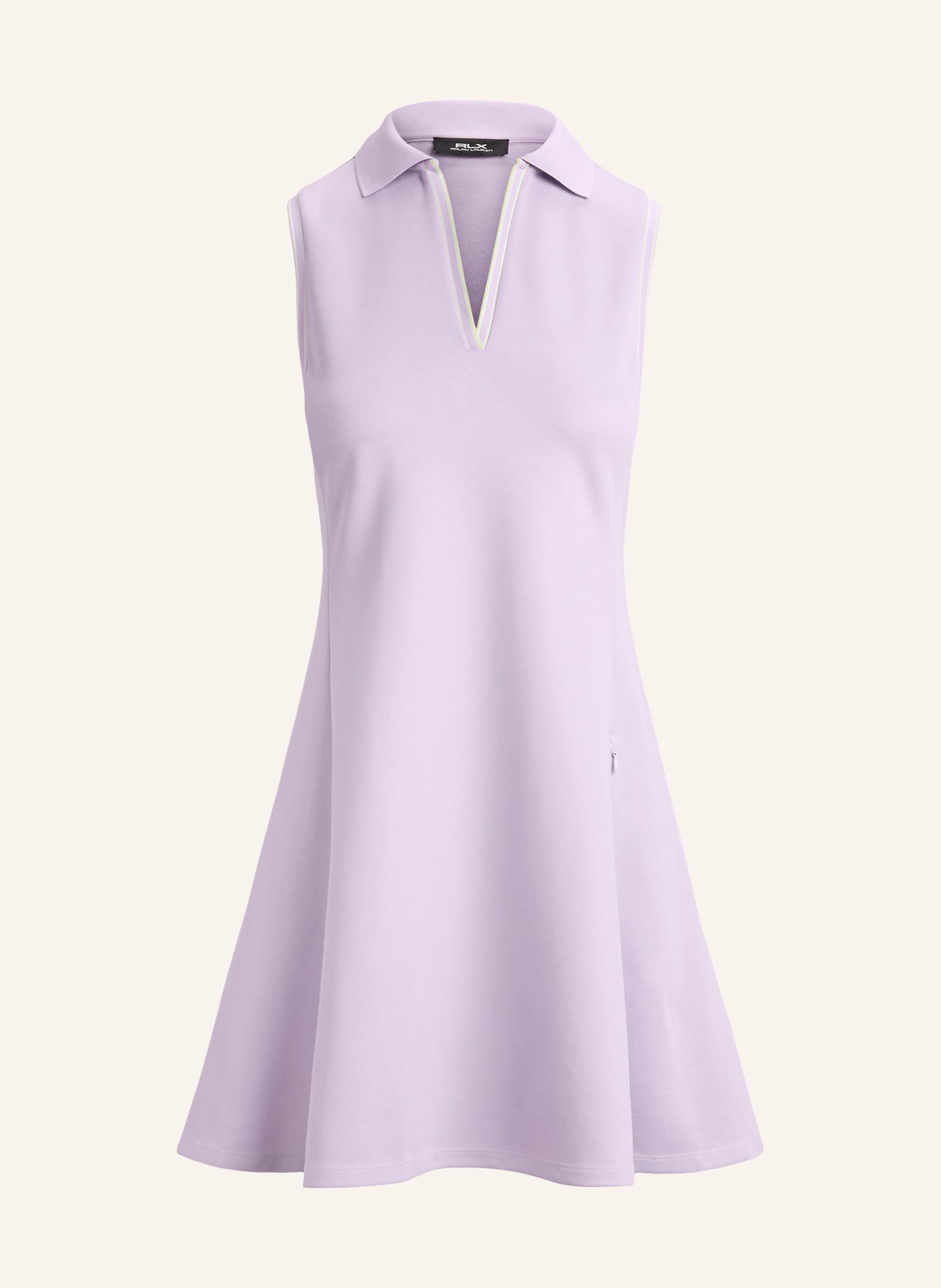 RLX RALPH LAUREN Piqué-Polokleid: HELLLILA / NEONGELB