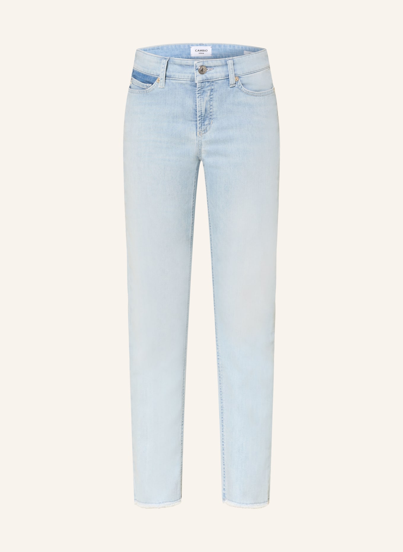 CAMBIO Džíny PIPER: 5156 sun bleached & fringed