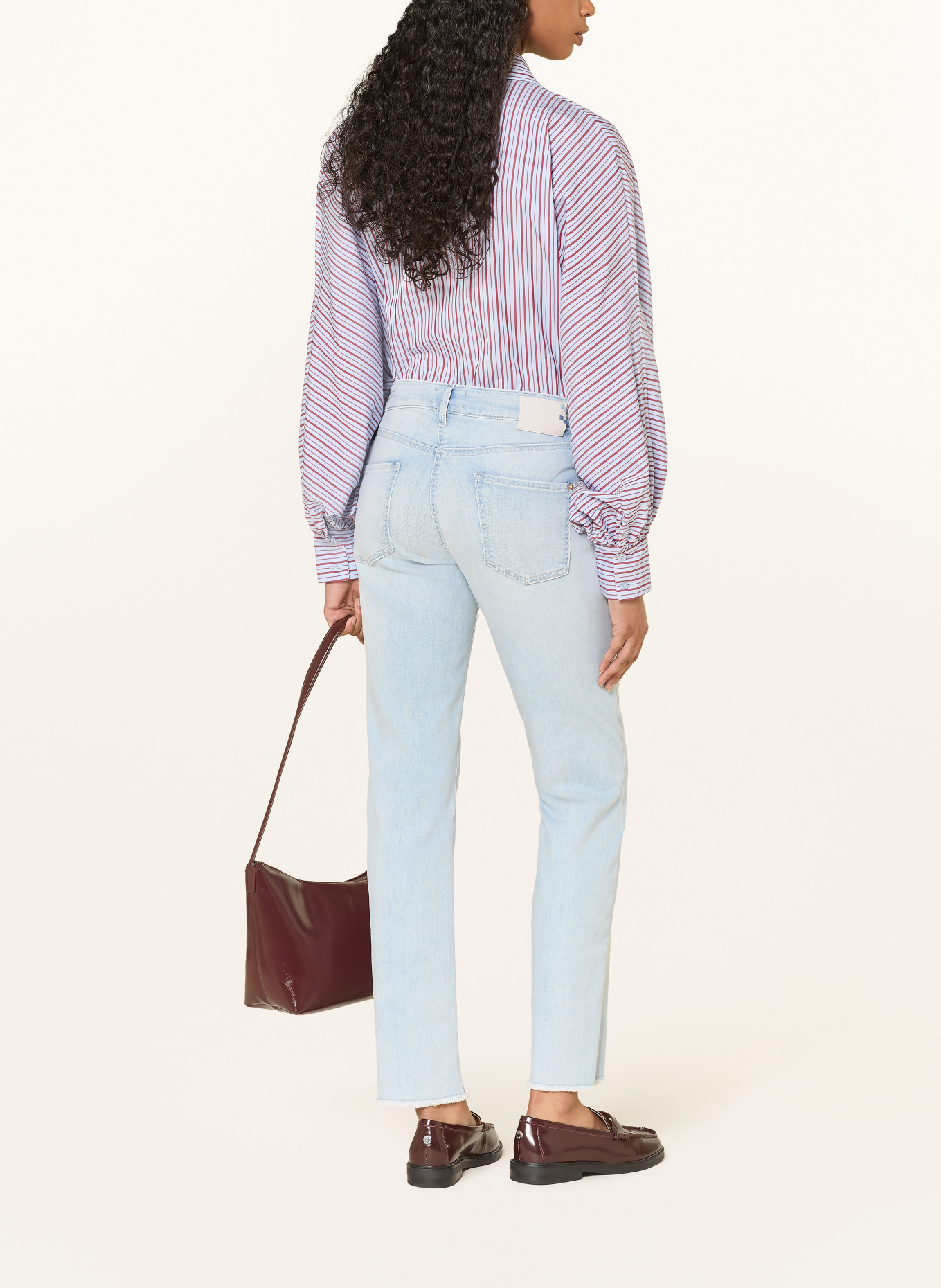CAMBIO Džíny PIPER: 5156 sun bleached & fringed
