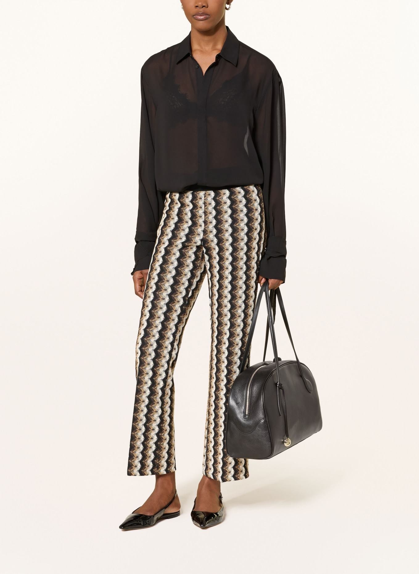 CAMBIO Häkelhose FAITH: SCHWARZ / BRAUN / CREME