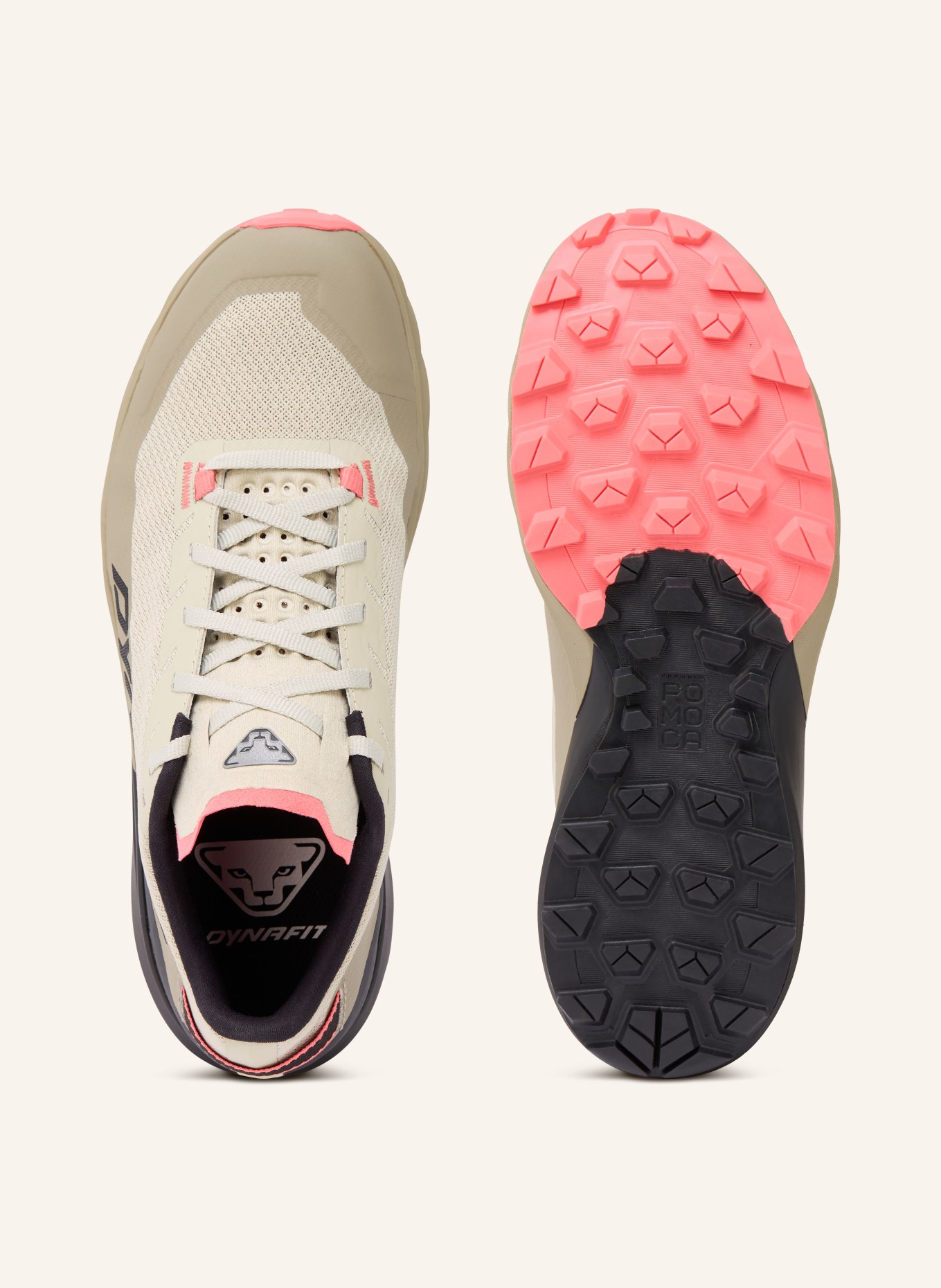 DYNAFIT Trailrunning-Schuhe ULTRA: BEIGE / HELLROT / SCHWARZ
