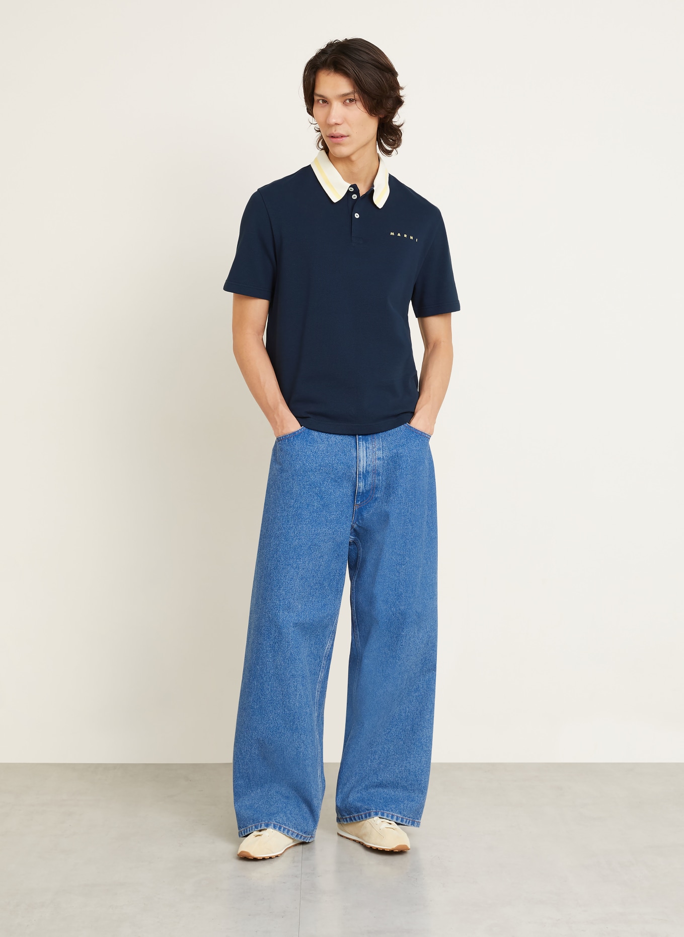 MARNI Piqué-Poloshirt: DUNKELBLAU