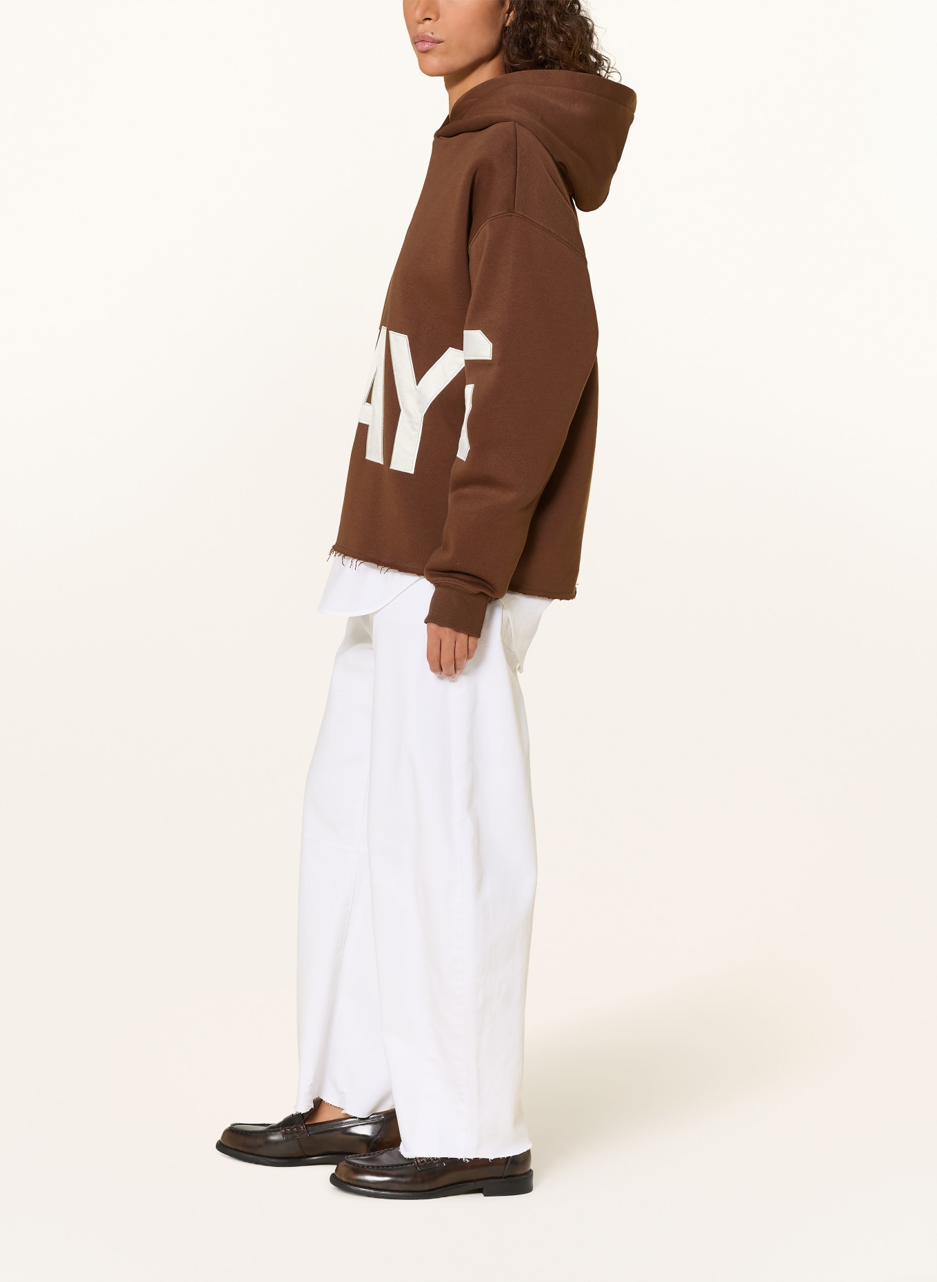 10DAYS bluza z kapturem: BRĄZOWY / BIAŁY