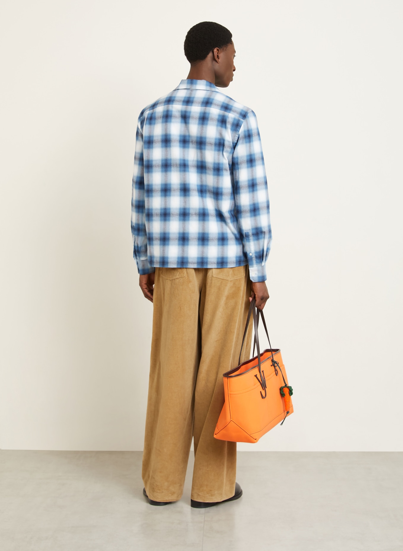 JW ANDERSON Flanellhemd Slim Fit: BLAU / WEISS / SCHWARZ