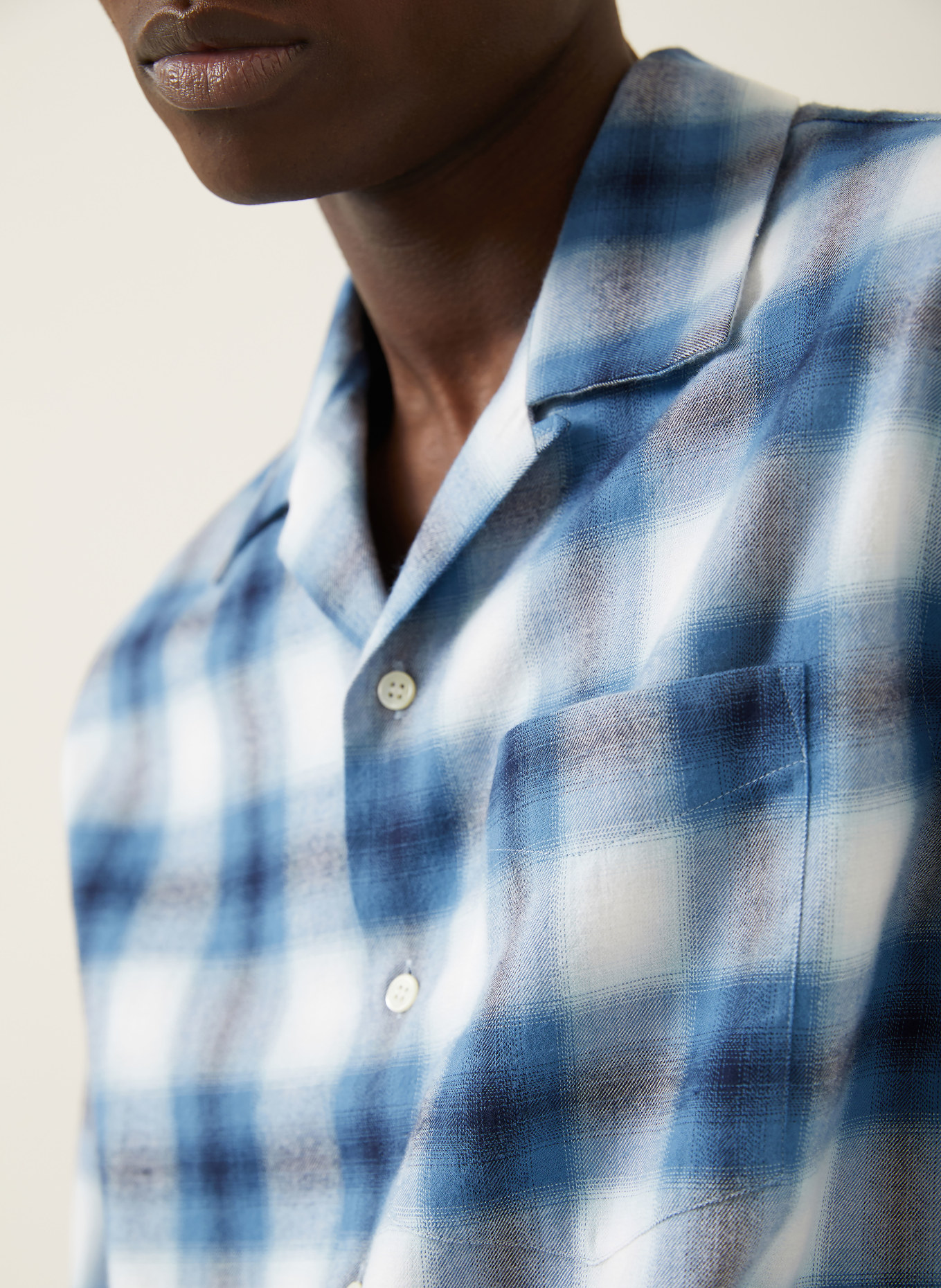 JW ANDERSON Flanellhemd Slim Fit: BLAU / WEISS / SCHWARZ