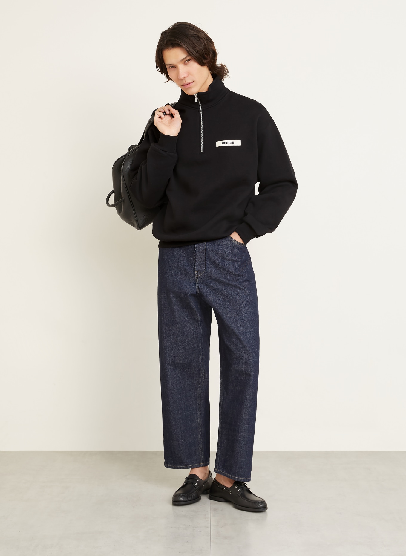 JACQUEMUS Sweat-Troyer LE CAMIONNEUR GROS GRAIN: SCHWARZ