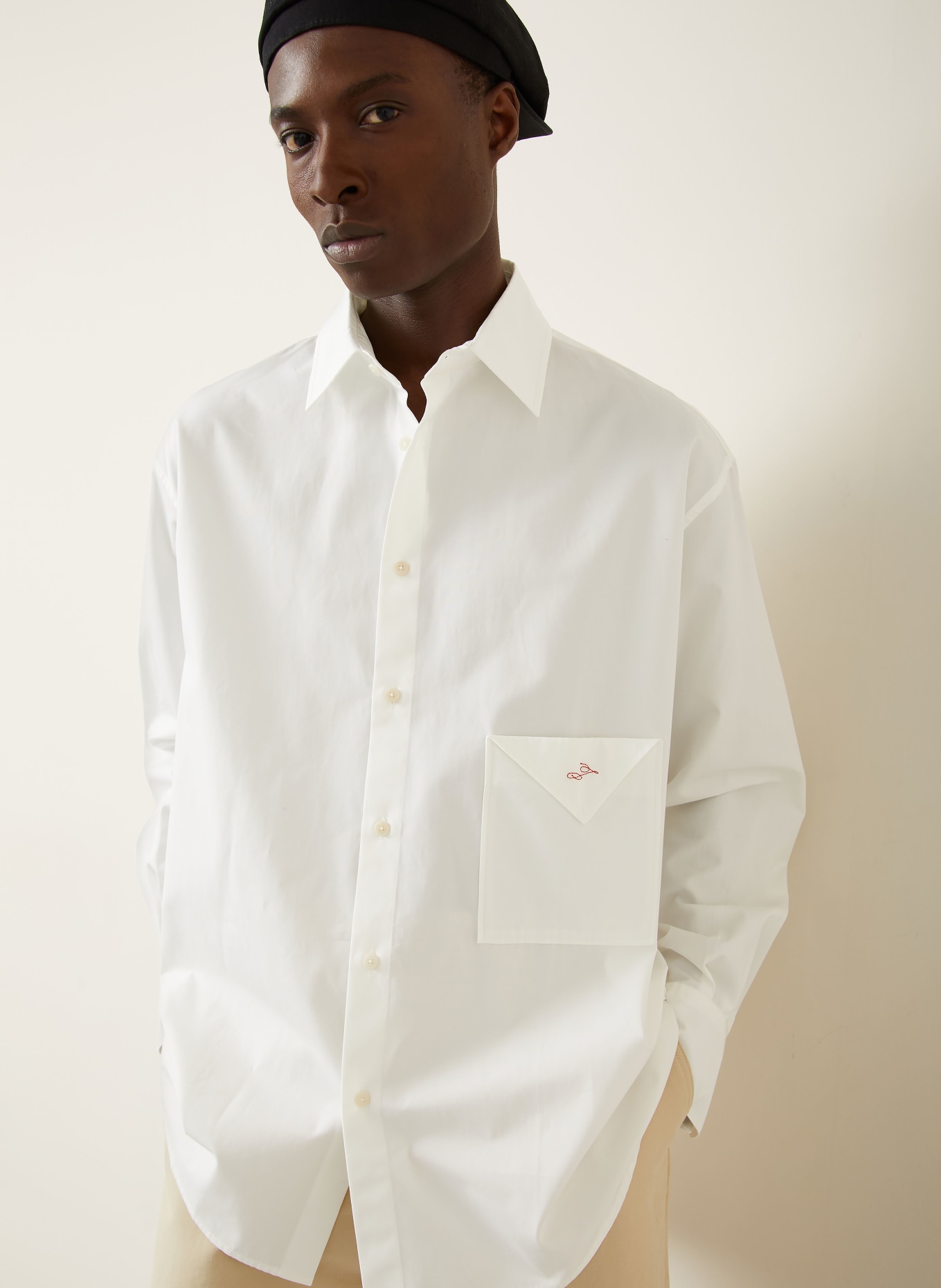 JACQUEMUS Chemise LA CHEMISE NAPPE Coupe confortable: BLANC