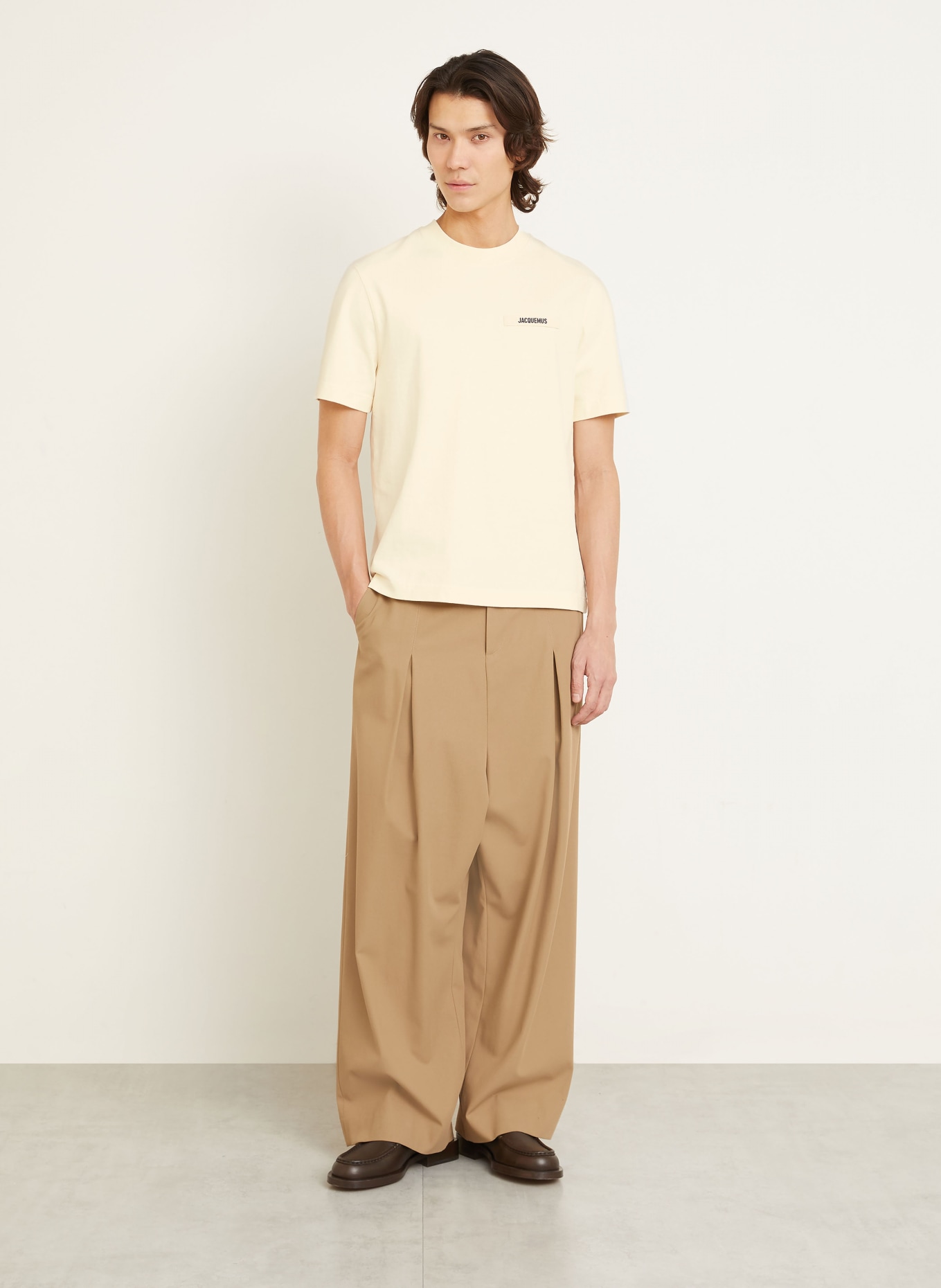 JACQUEMUS Koszulka LE TSHIRT GROS GRAIN: BEŻOWY
