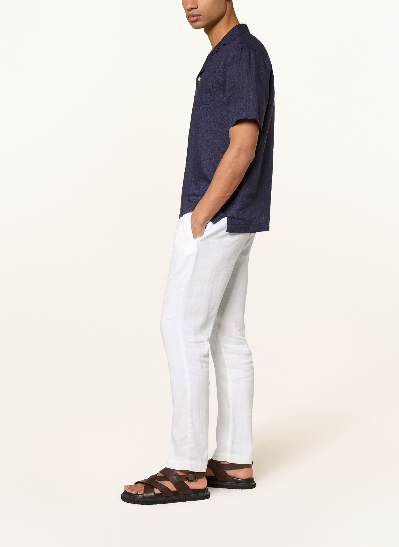 FRESCOBOL CARIOCA Chino OSCAR Regular Fit mit Leinen: WEISS