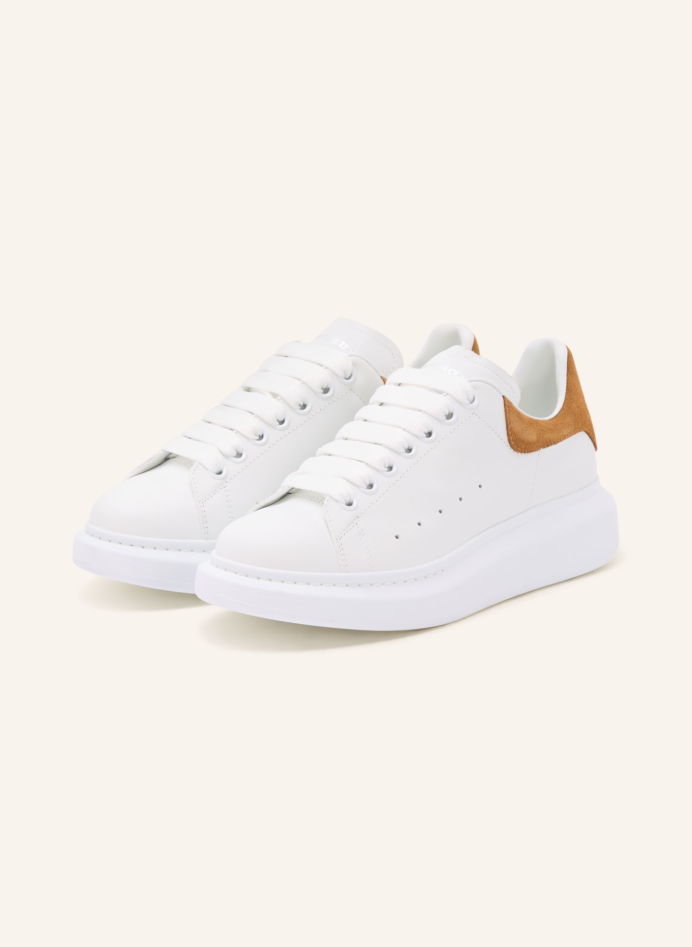 McQUEEN trampki: BIAŁY / CAMELOWY