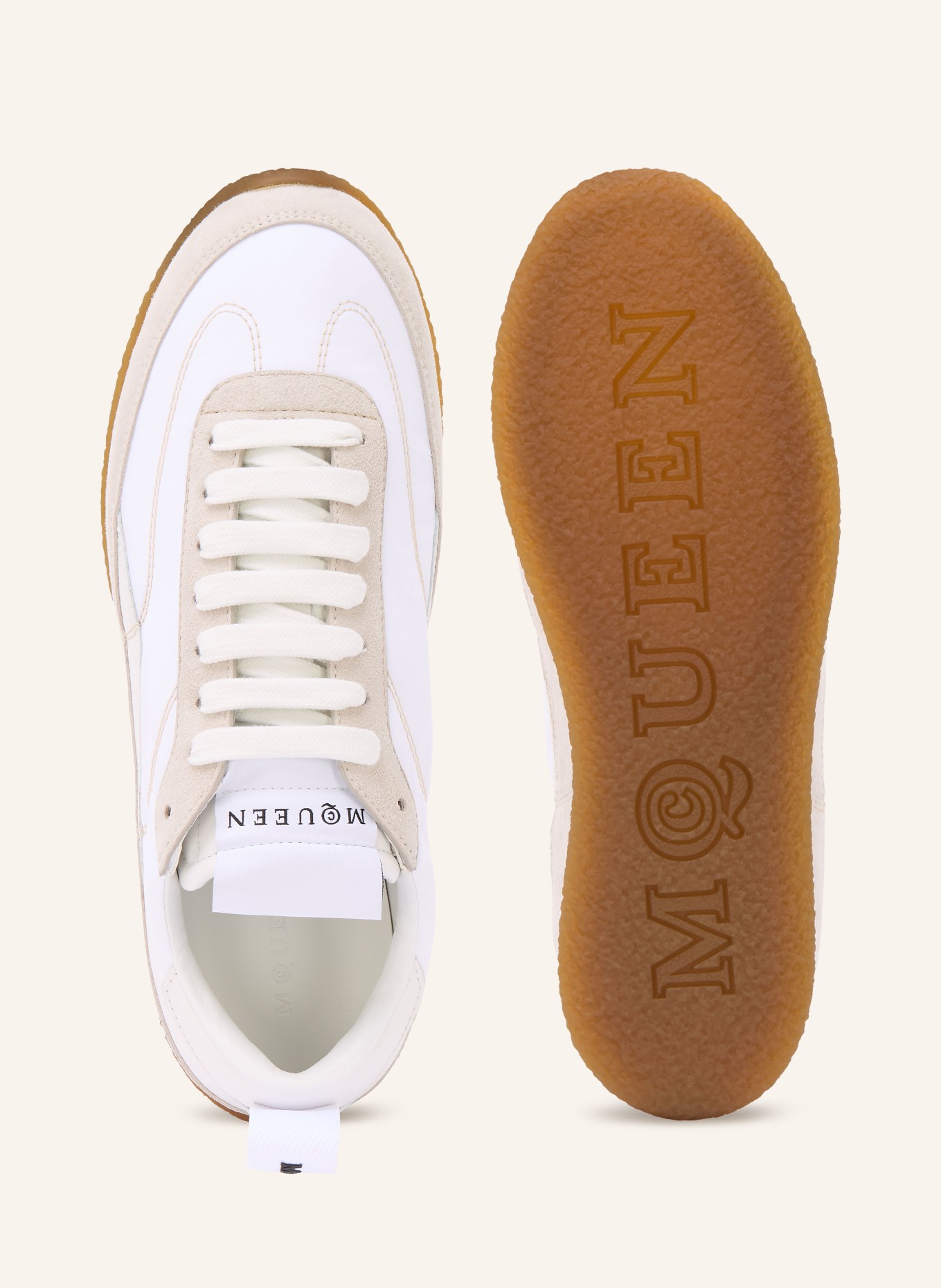 McQUEEN Sneaker: WEISS / HELLGRAU