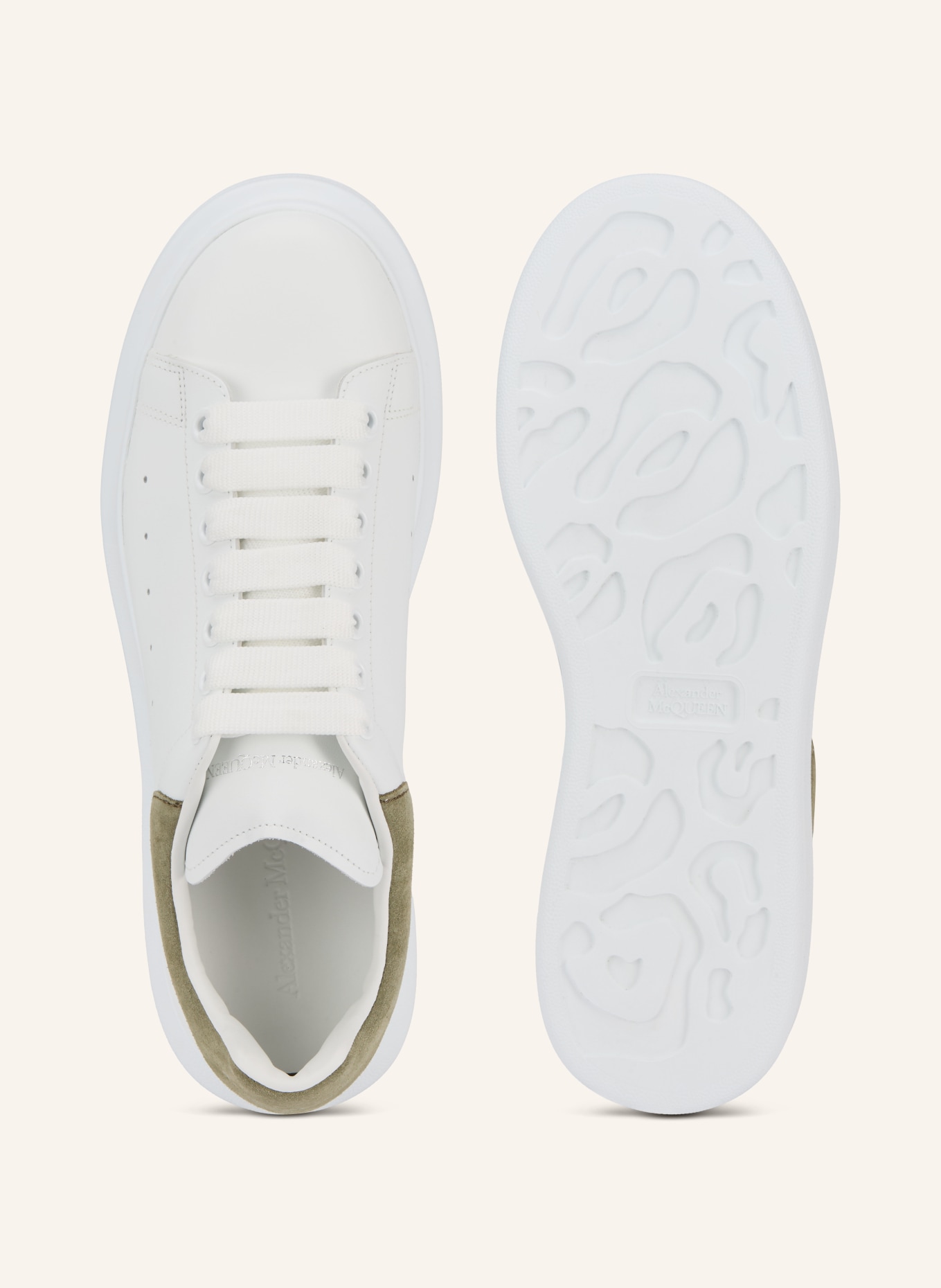 McQUEEN Sneaker: WEISS / OLIV