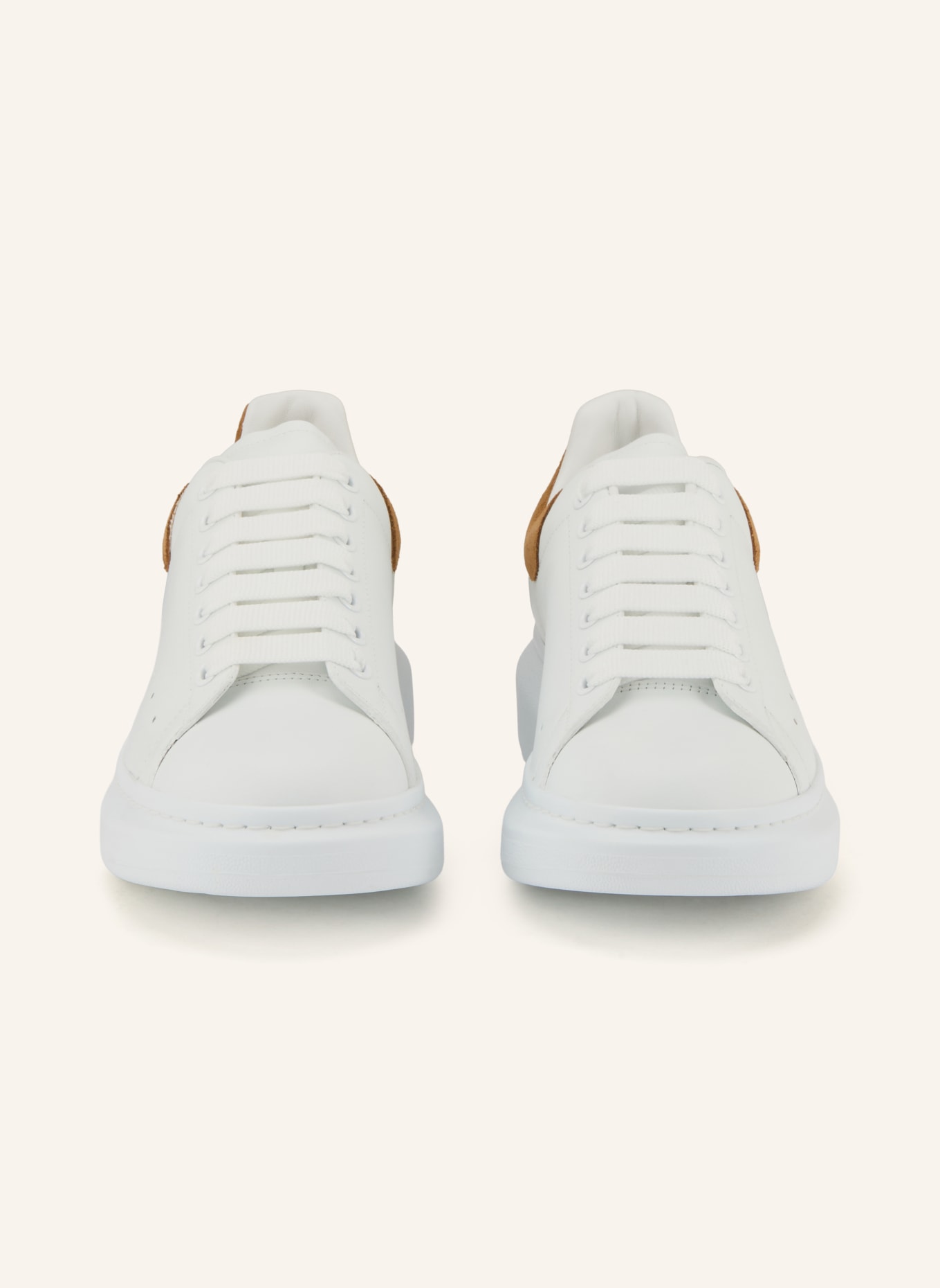 McQUEEN Sneaker: WEISS / COGNAC