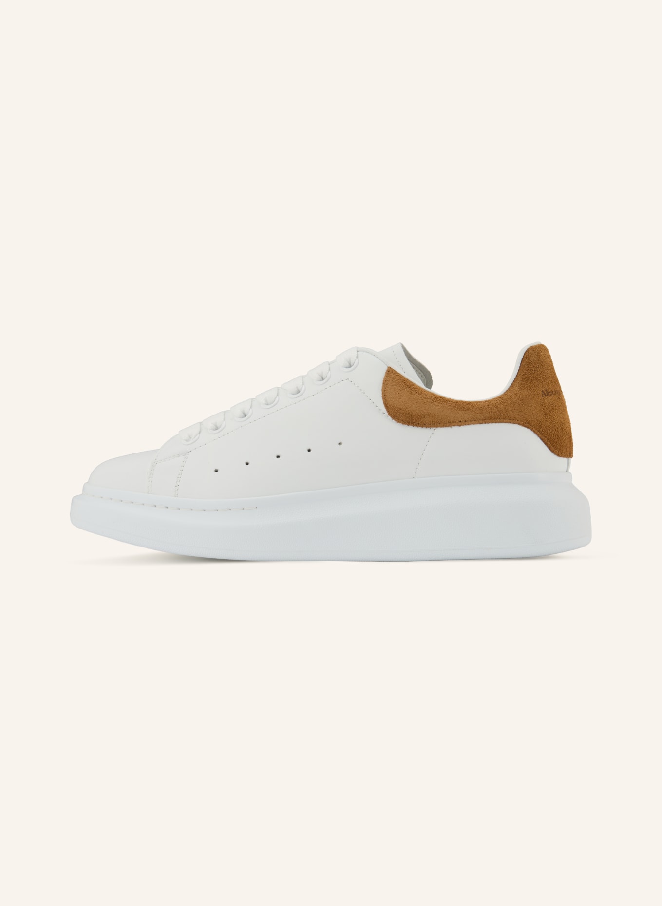 McQUEEN Sneaker: WEISS / COGNAC