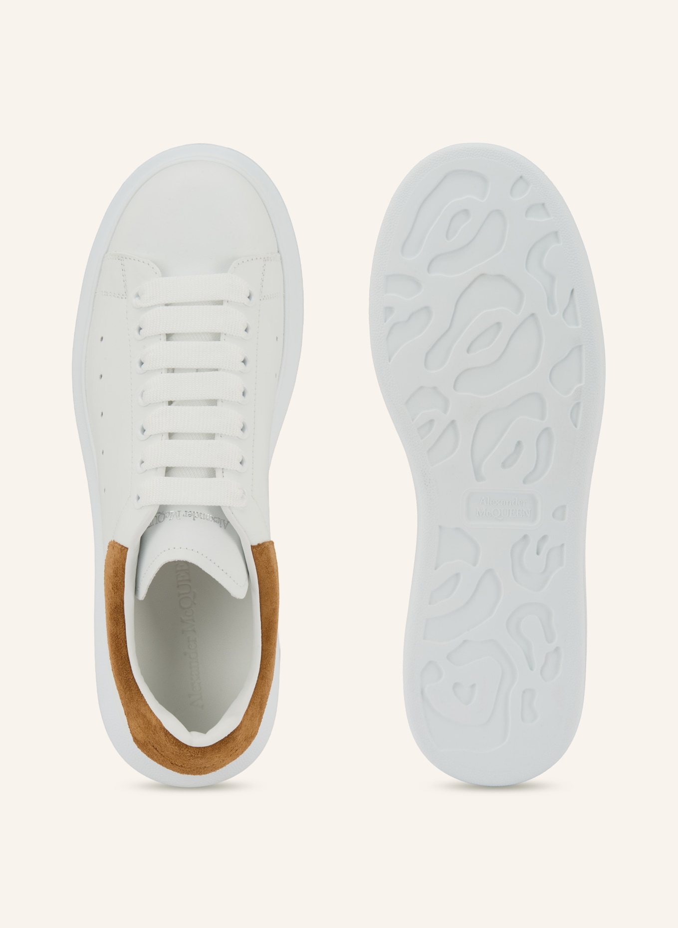 McQUEEN Sneaker: WEISS / COGNAC