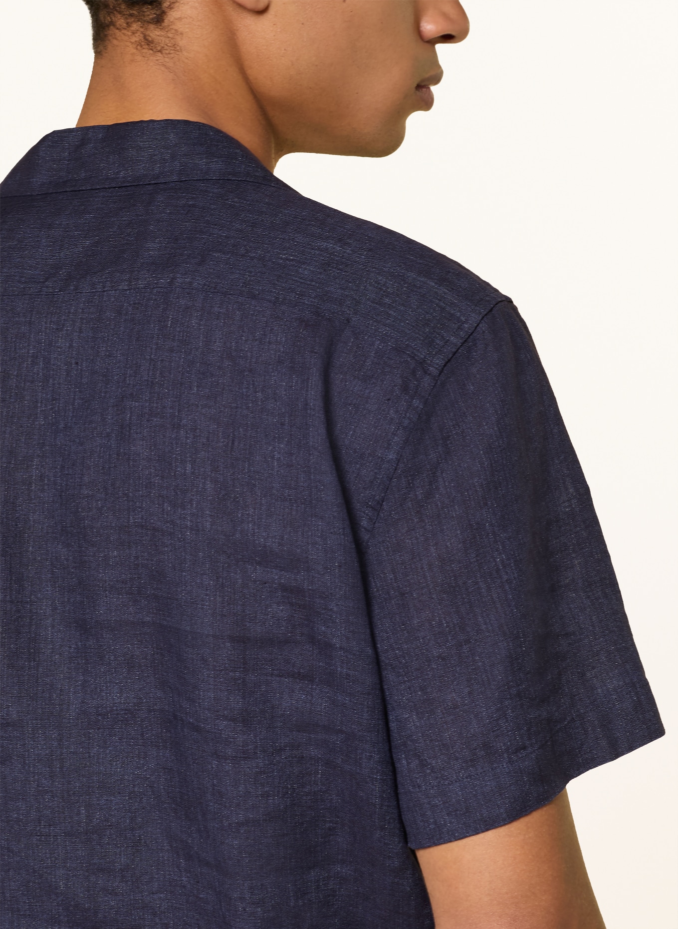 FRESCOBOL CARIOCA ANGELO Resort-overhemd, extra slim fit, van linnen: DONKERBLAUW