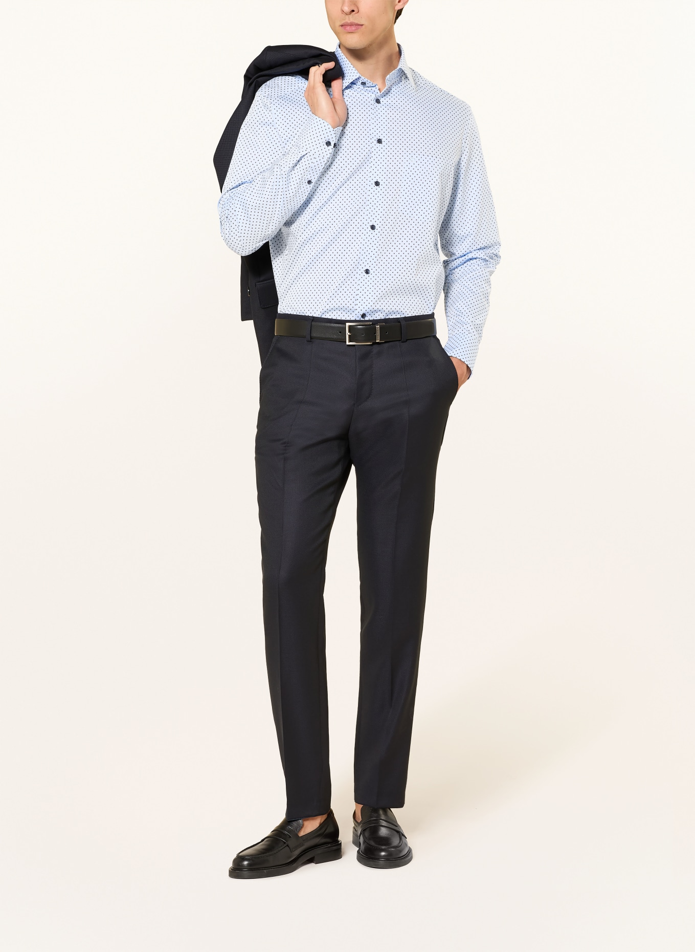 OLYMP Hemd Luxor modern fit: HELLBLAU / DUNKELGRAU