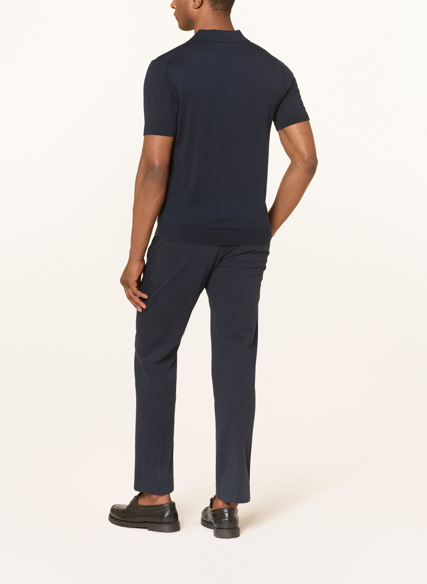 OLYMP Strick-Poloshirt: DUNKELBLAU