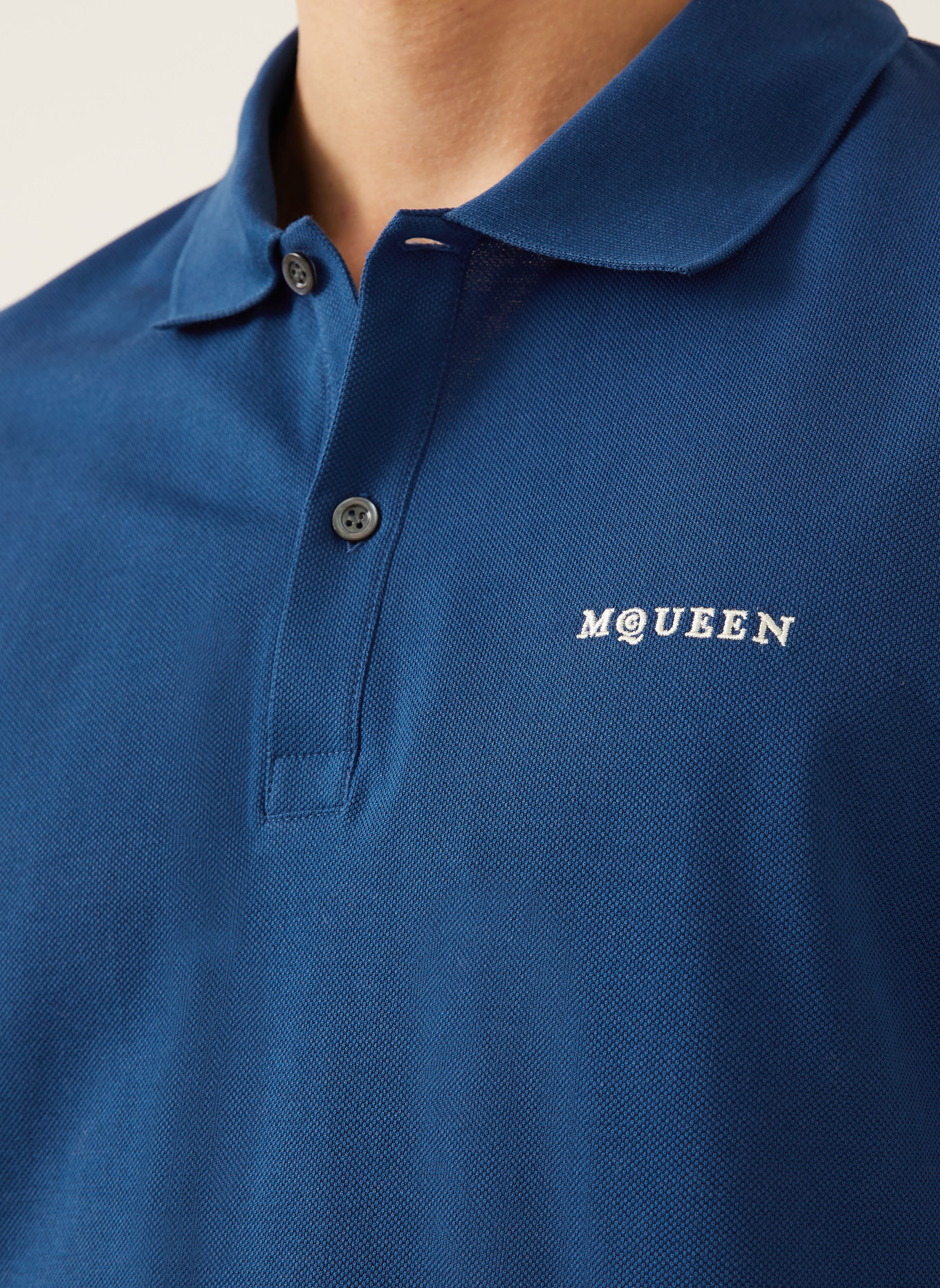 McQUEEN Piqué-Poloshirt: BLAU